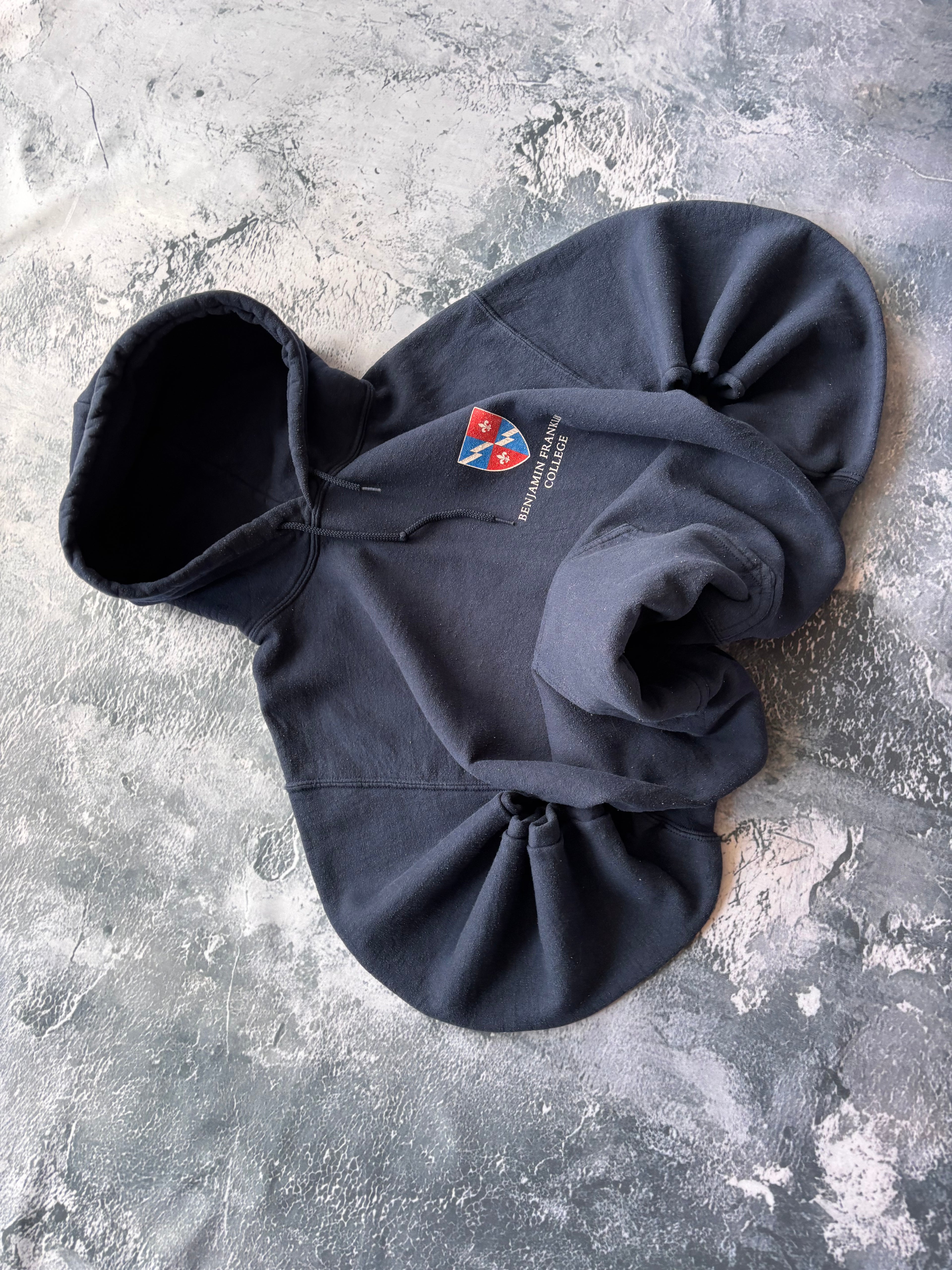 bluza Hoodie uniwersytecka granatowa