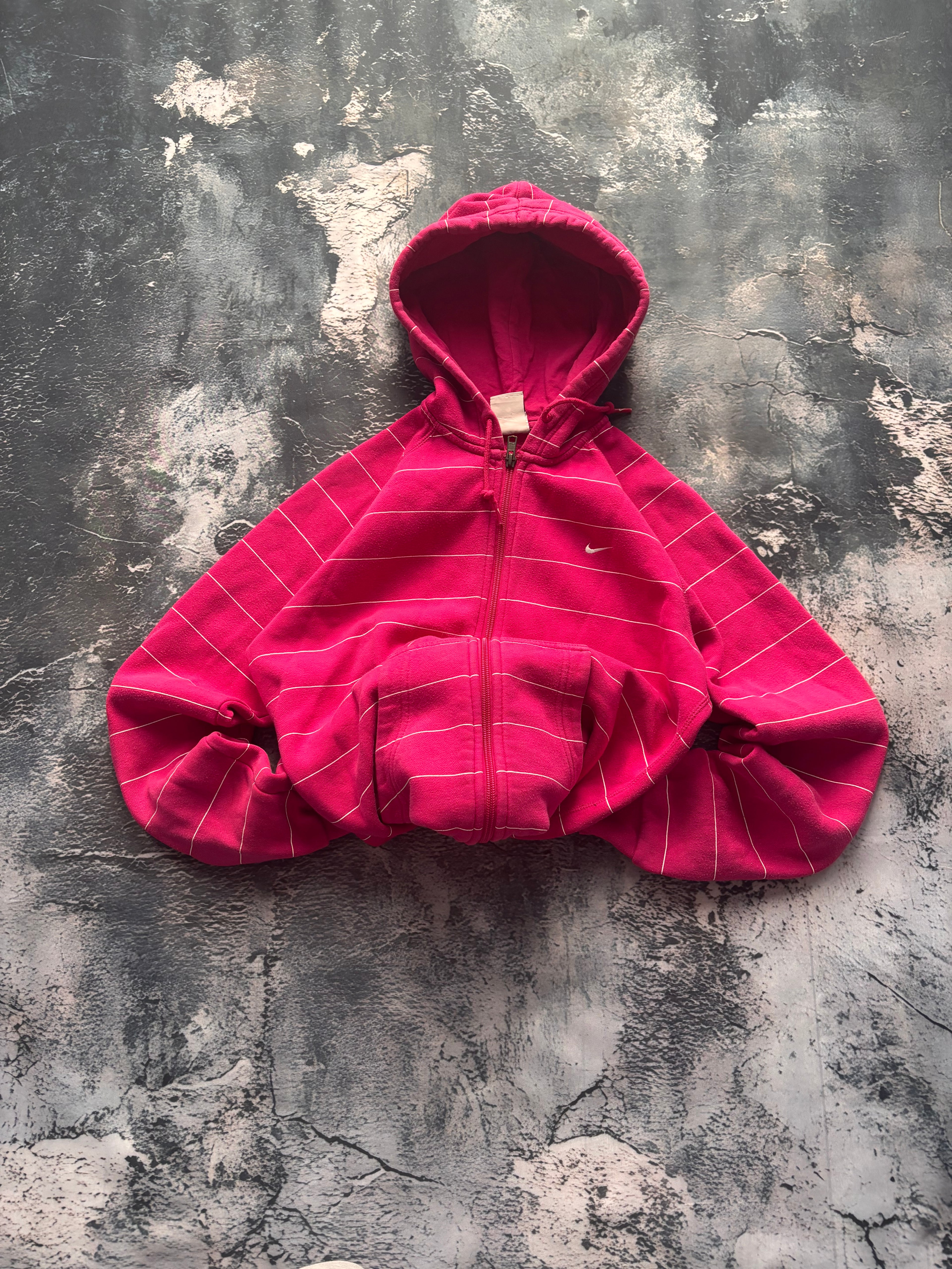 Nike zip prosty kroj w paski pink