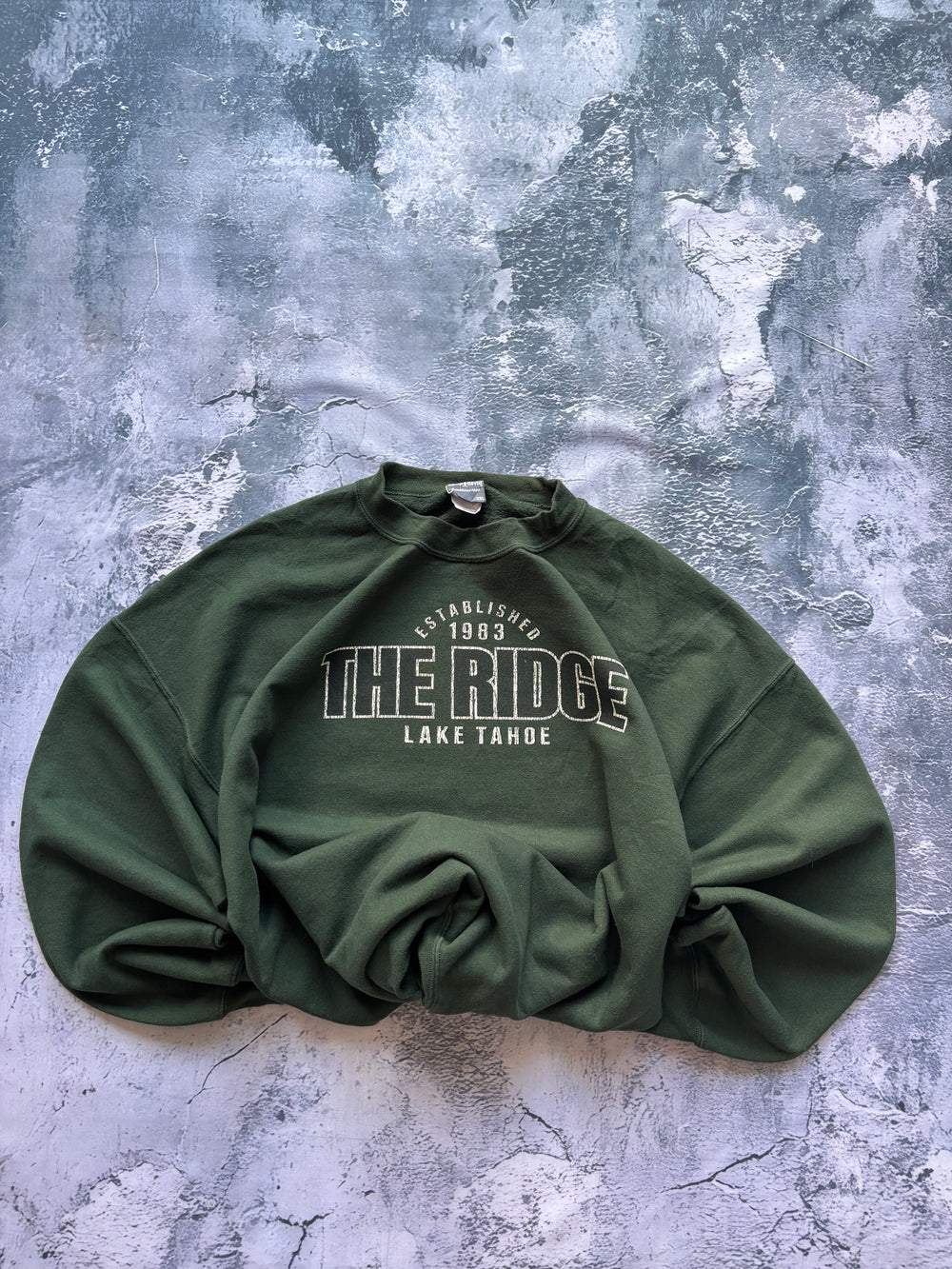 bluza crewneck oversize ciemnozielona THE RIDGE  usa