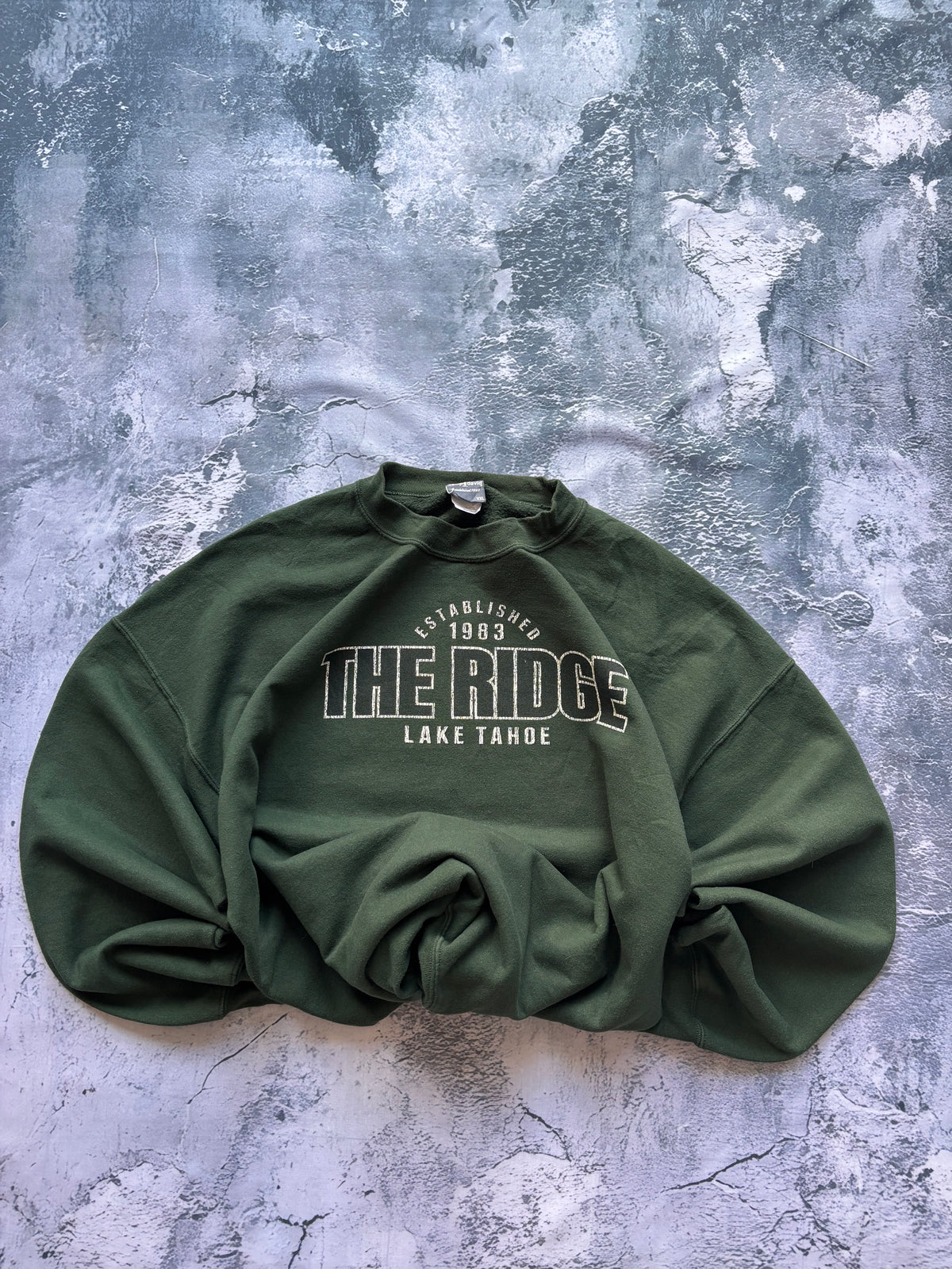 bluza crewneck oversize ciemnozielona THE RIDGE  usa