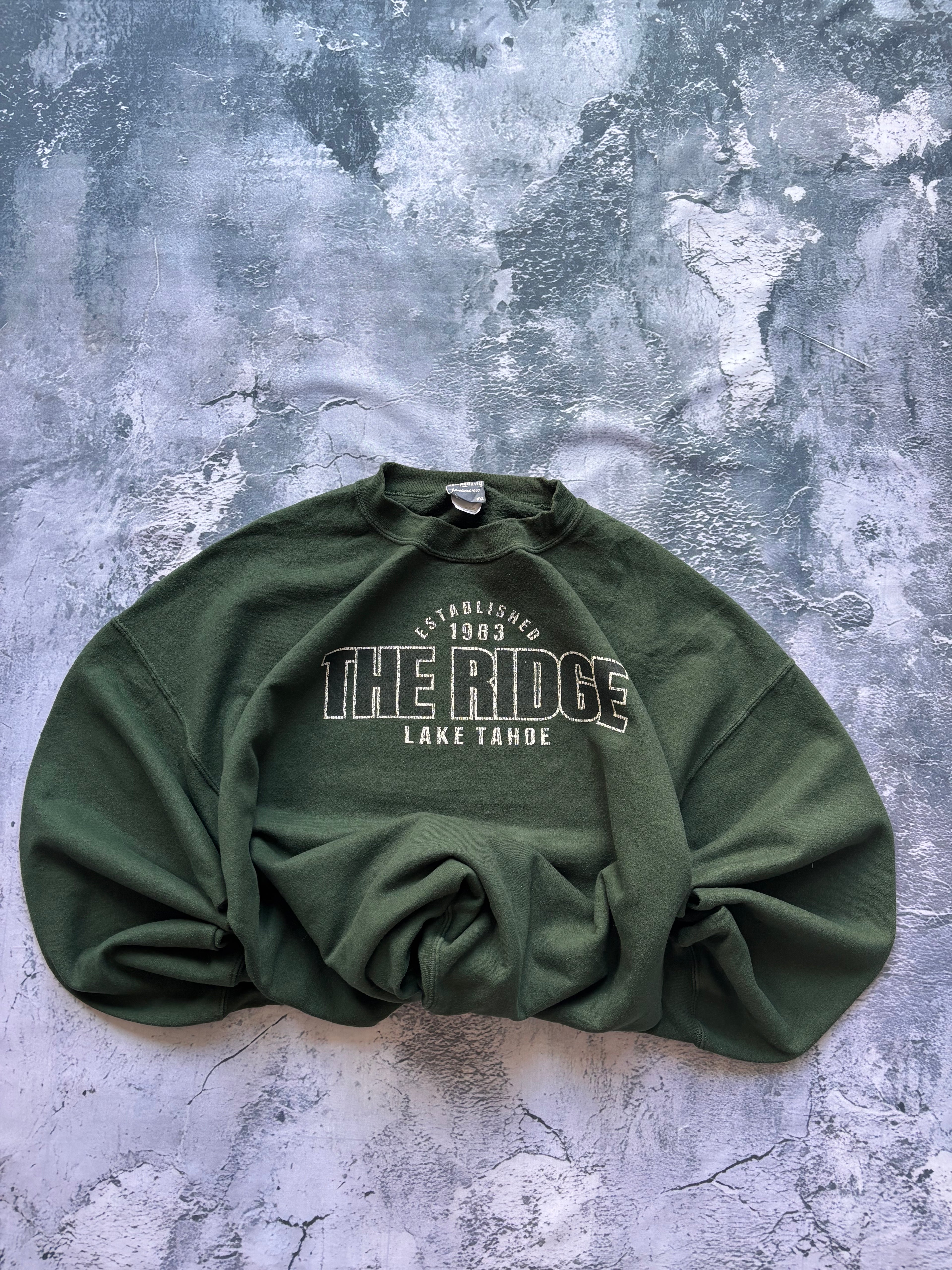 bluza crewneck oversize ciemnozielona THE RIDGE  usa
