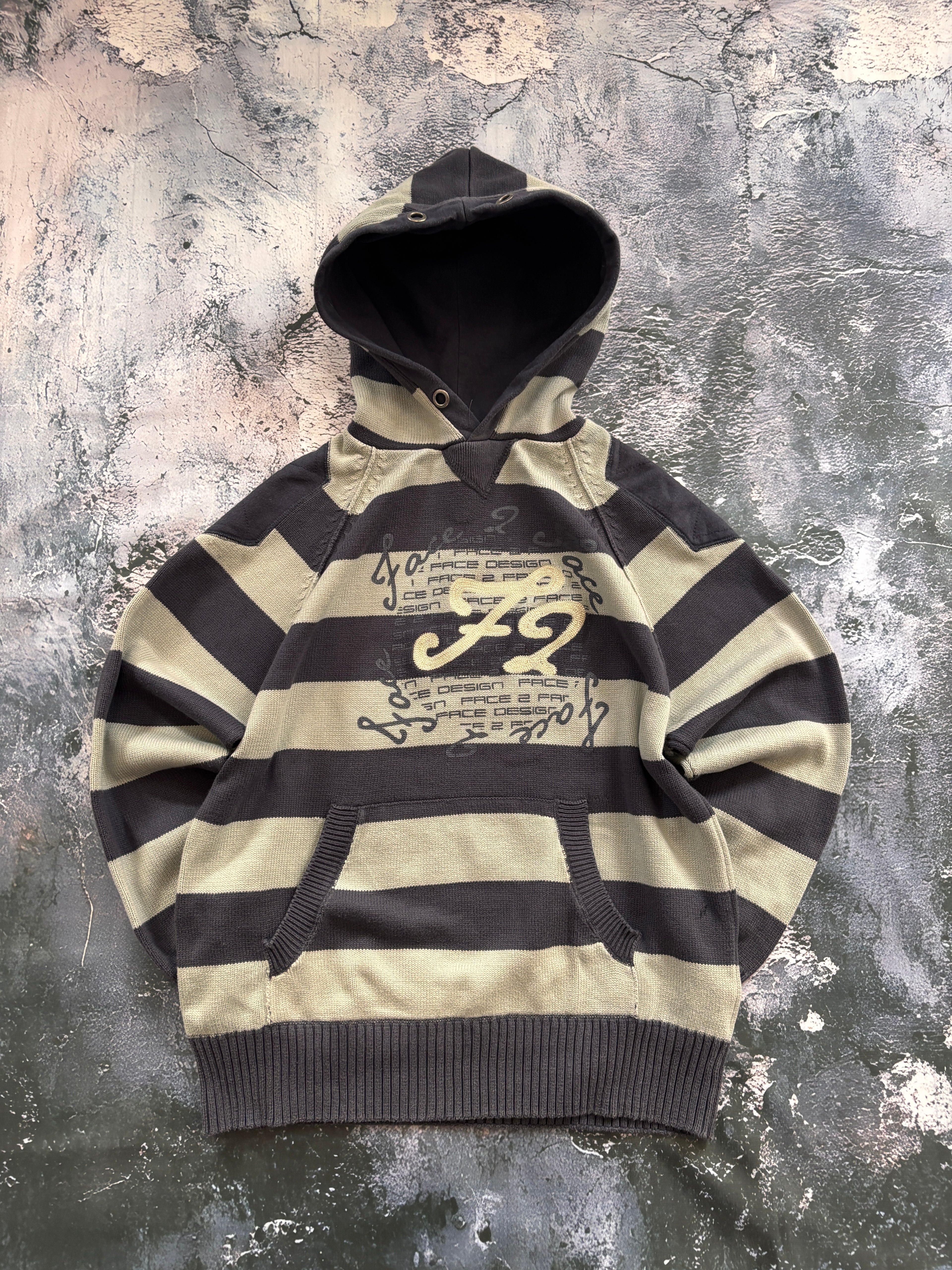 bluza hooodie gruba unikat z lat 90 w pasy 72 retro oversize