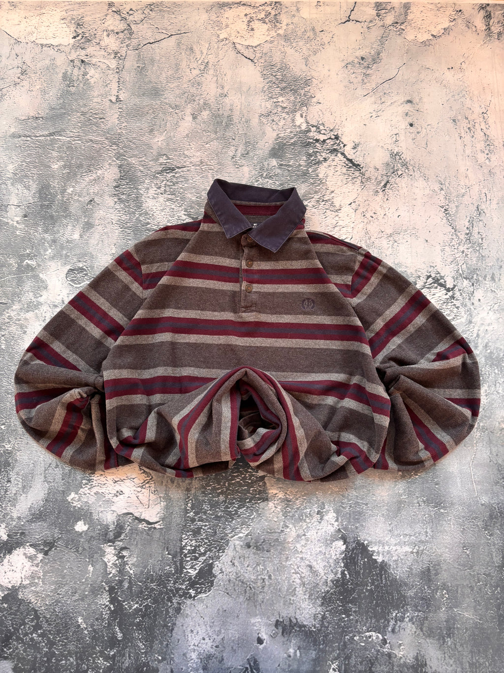 Koszulka longsleeve szaro bordowa