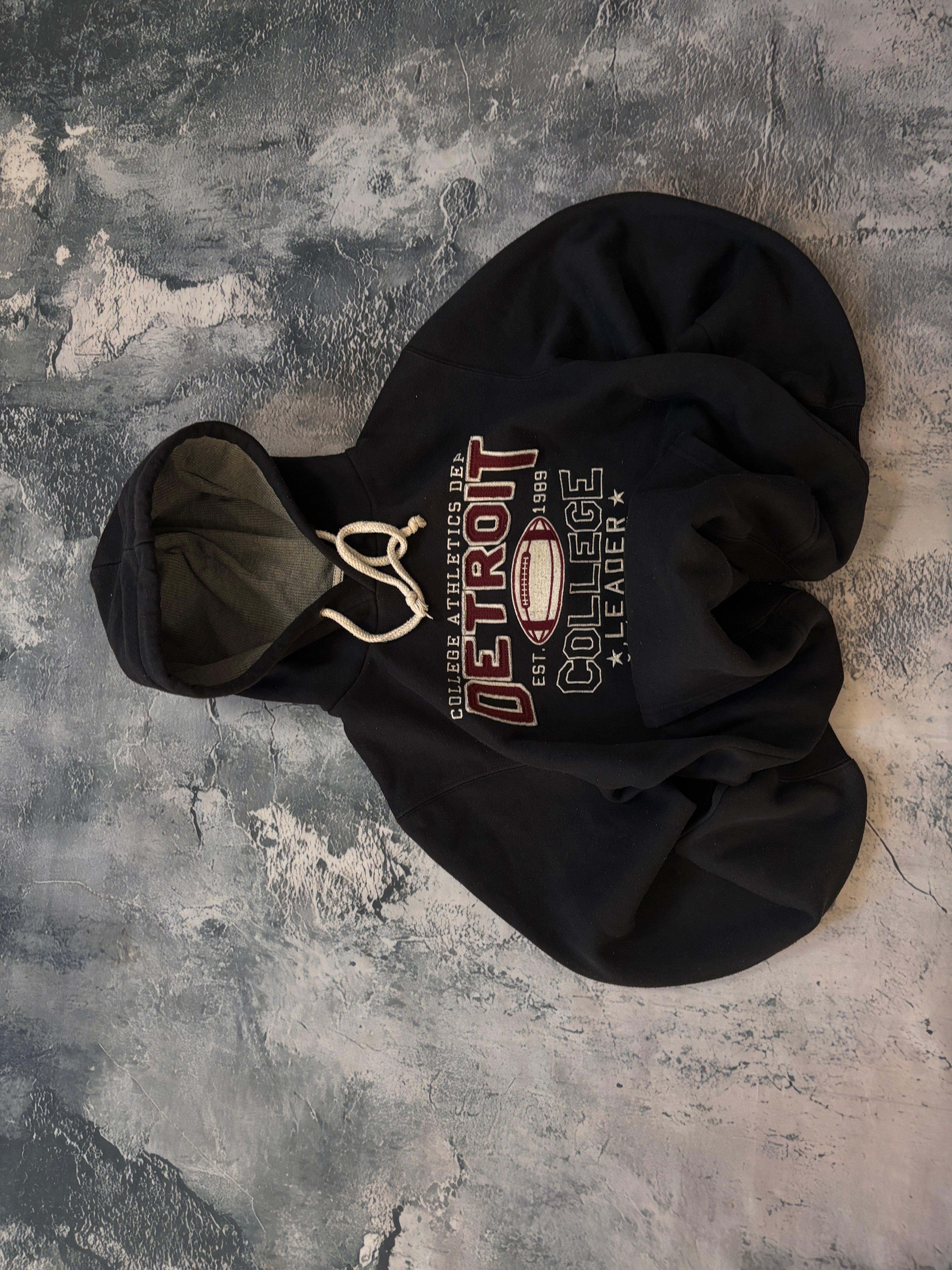 Bluza hoodie OETROT vintage czarna uniwersytecka usa black