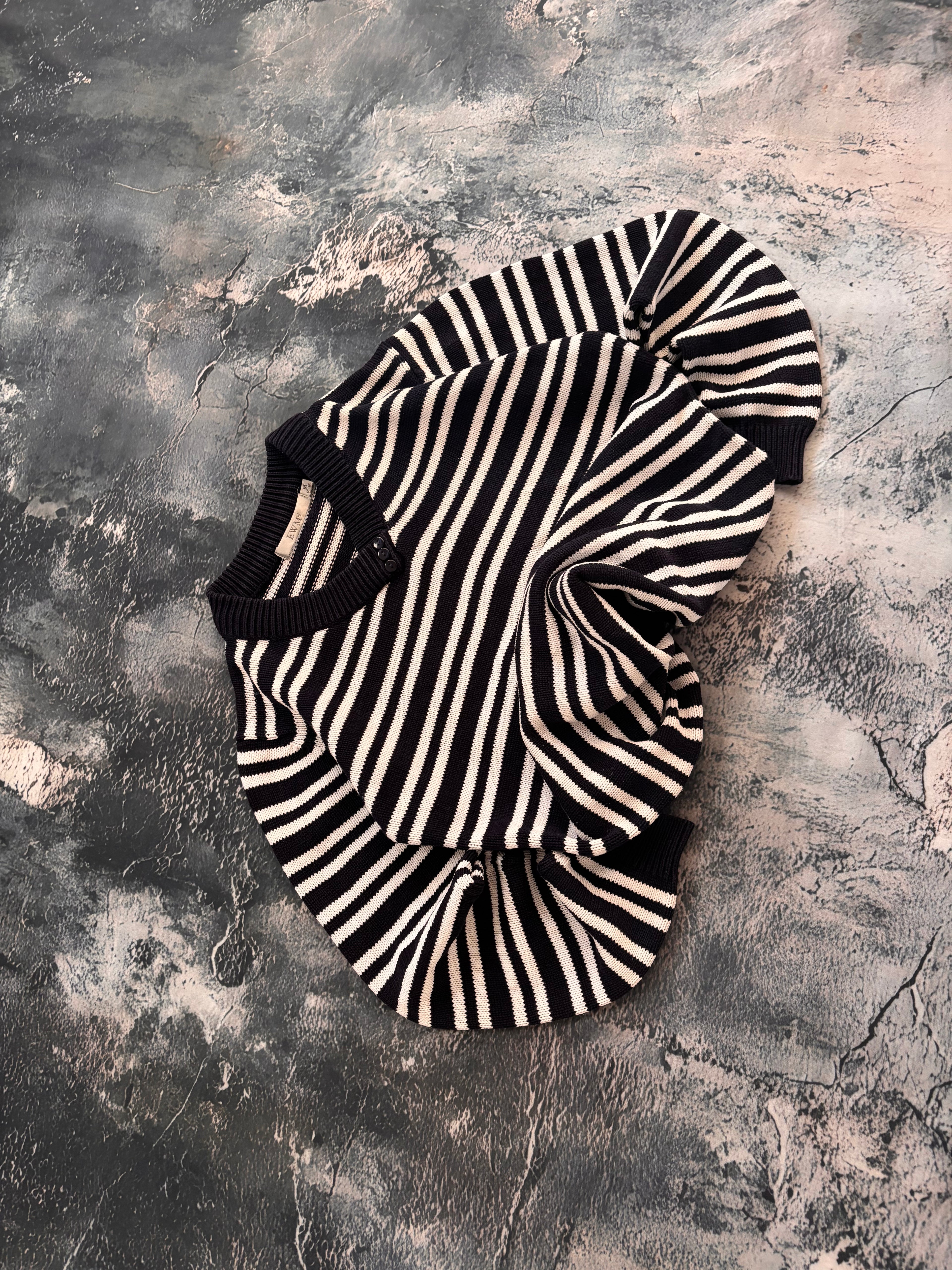 Sweter czarno biały w paski 100% bawełna