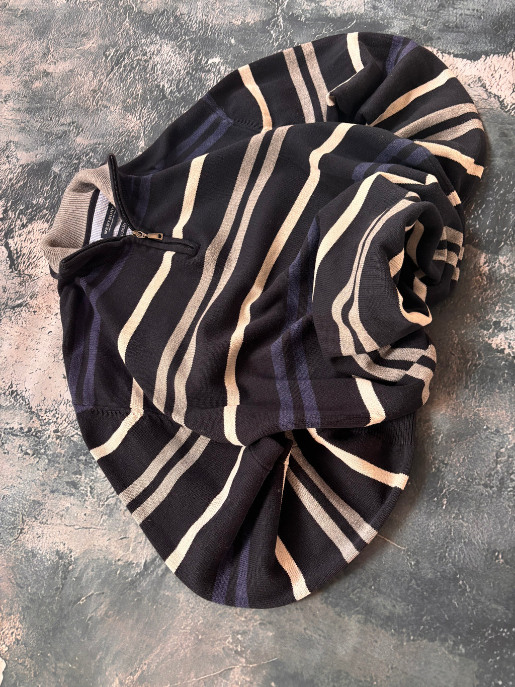 Bluza polo zip z zamkiem granatowy