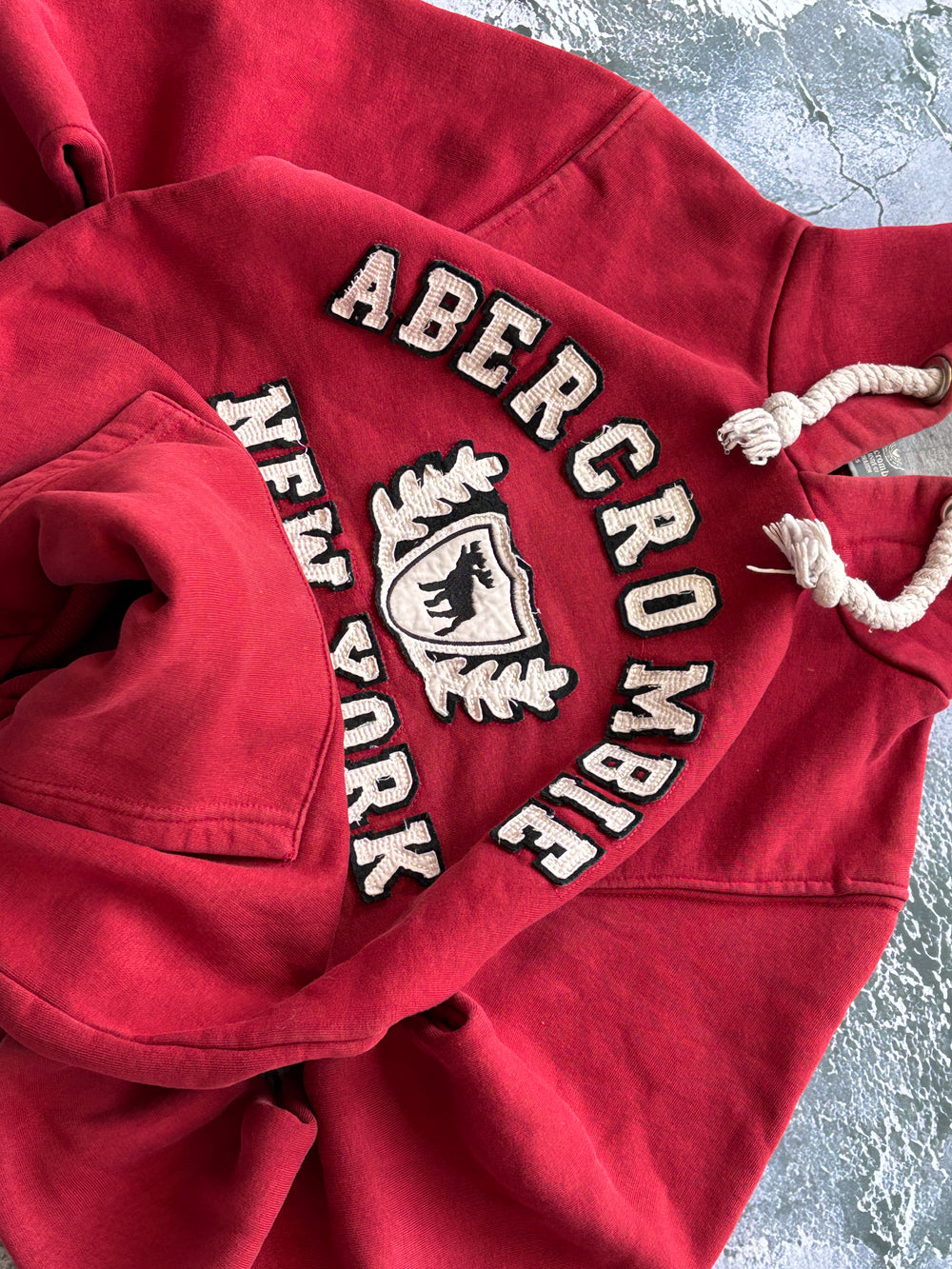 BLUZA HOODIE ABERCROMBIE RED VINTAGE