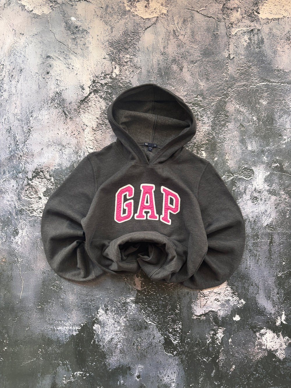 BLUZA HOODIE SZARA BASIC GAP RETRO PROSTY KRÓJ