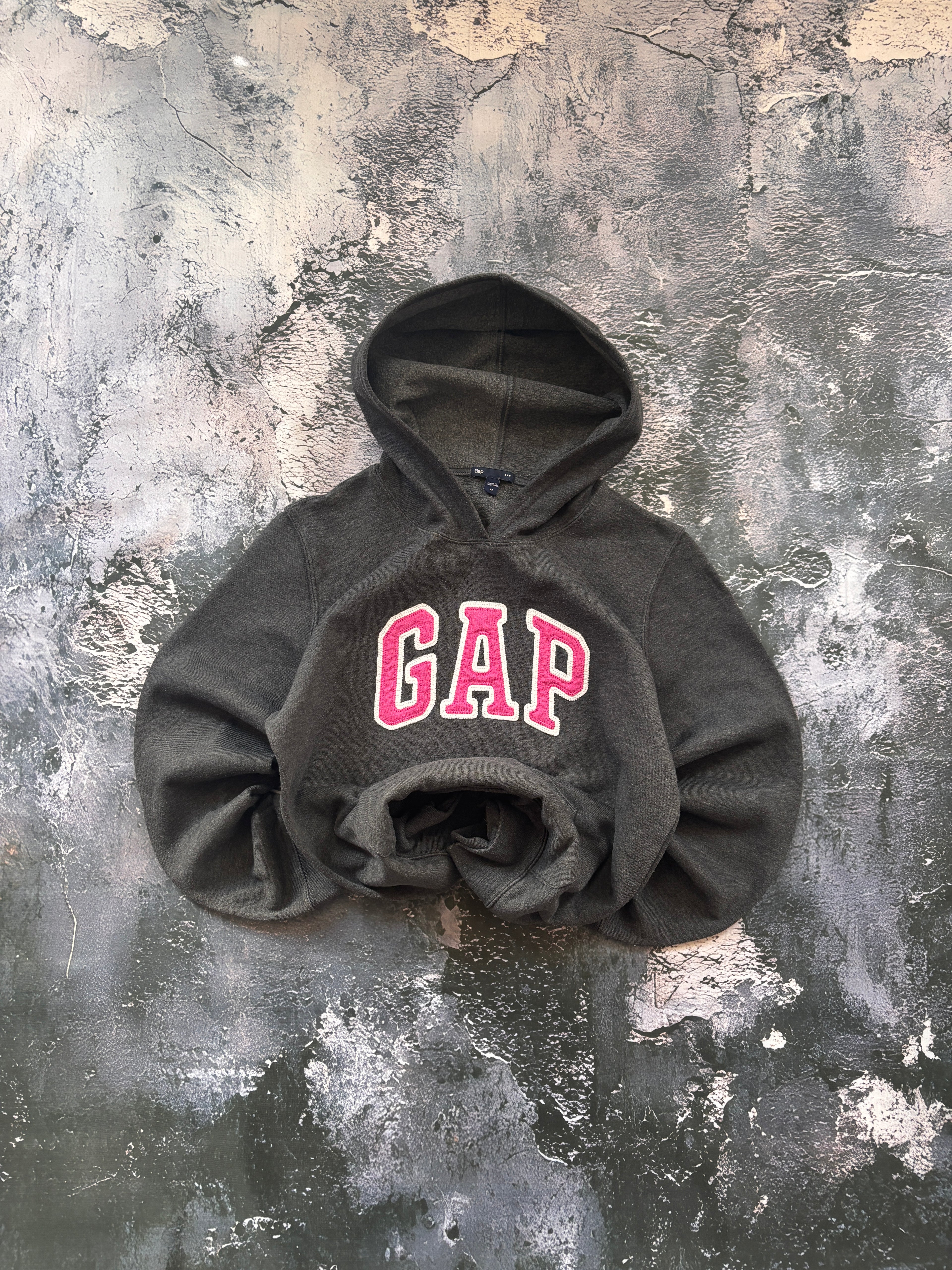 BLUZA HOODIE SZARA BASIC GAP RETRO PROSTY KRÓJ