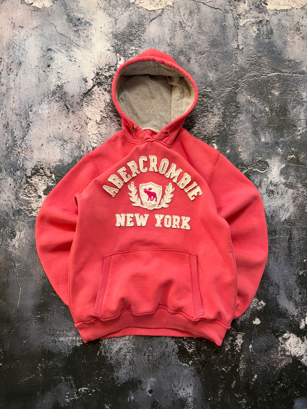 bluza hoodie Abercrombie oversize haft retro