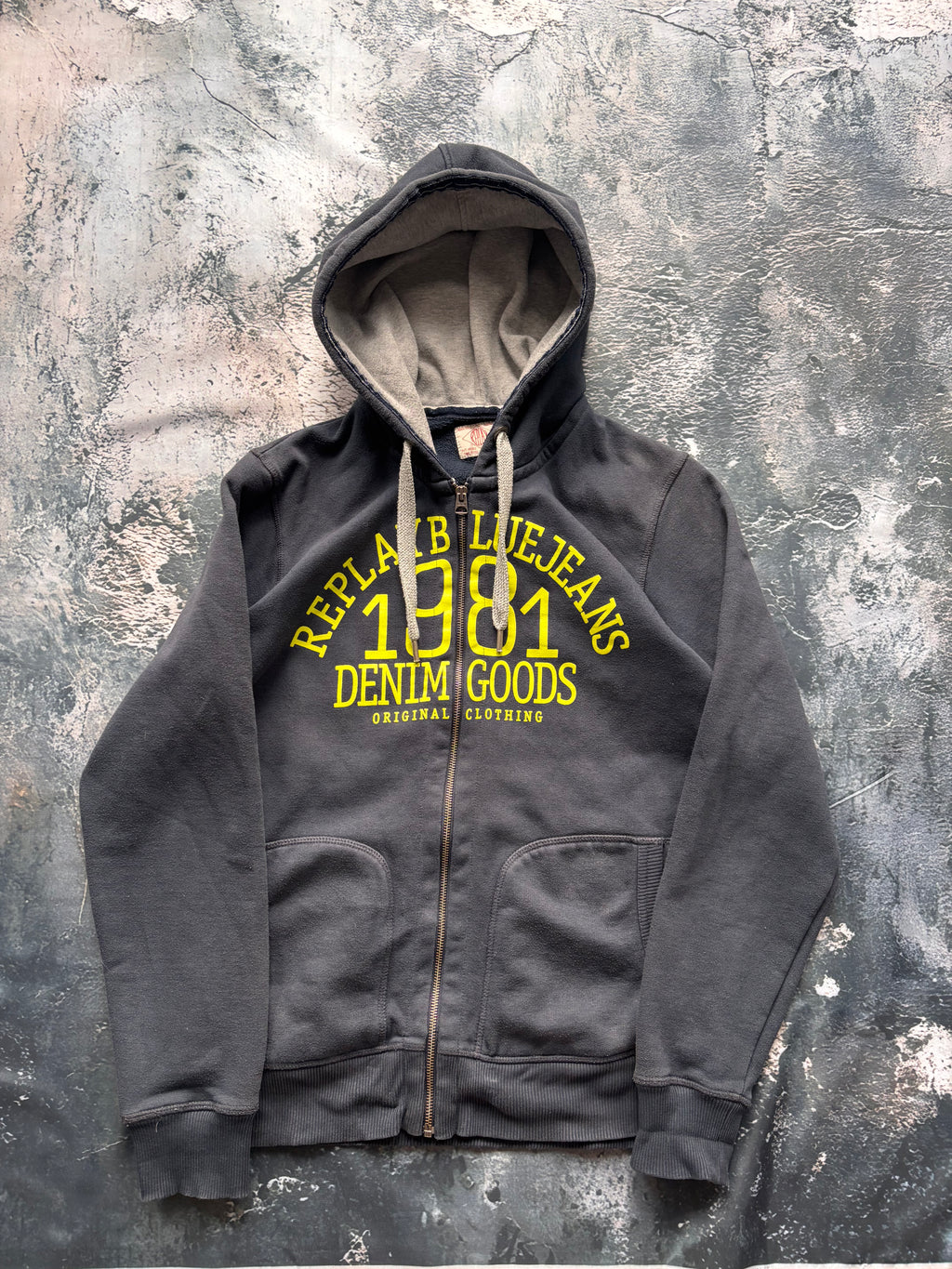 bluza hoodie zip 1981 granatowa vintage