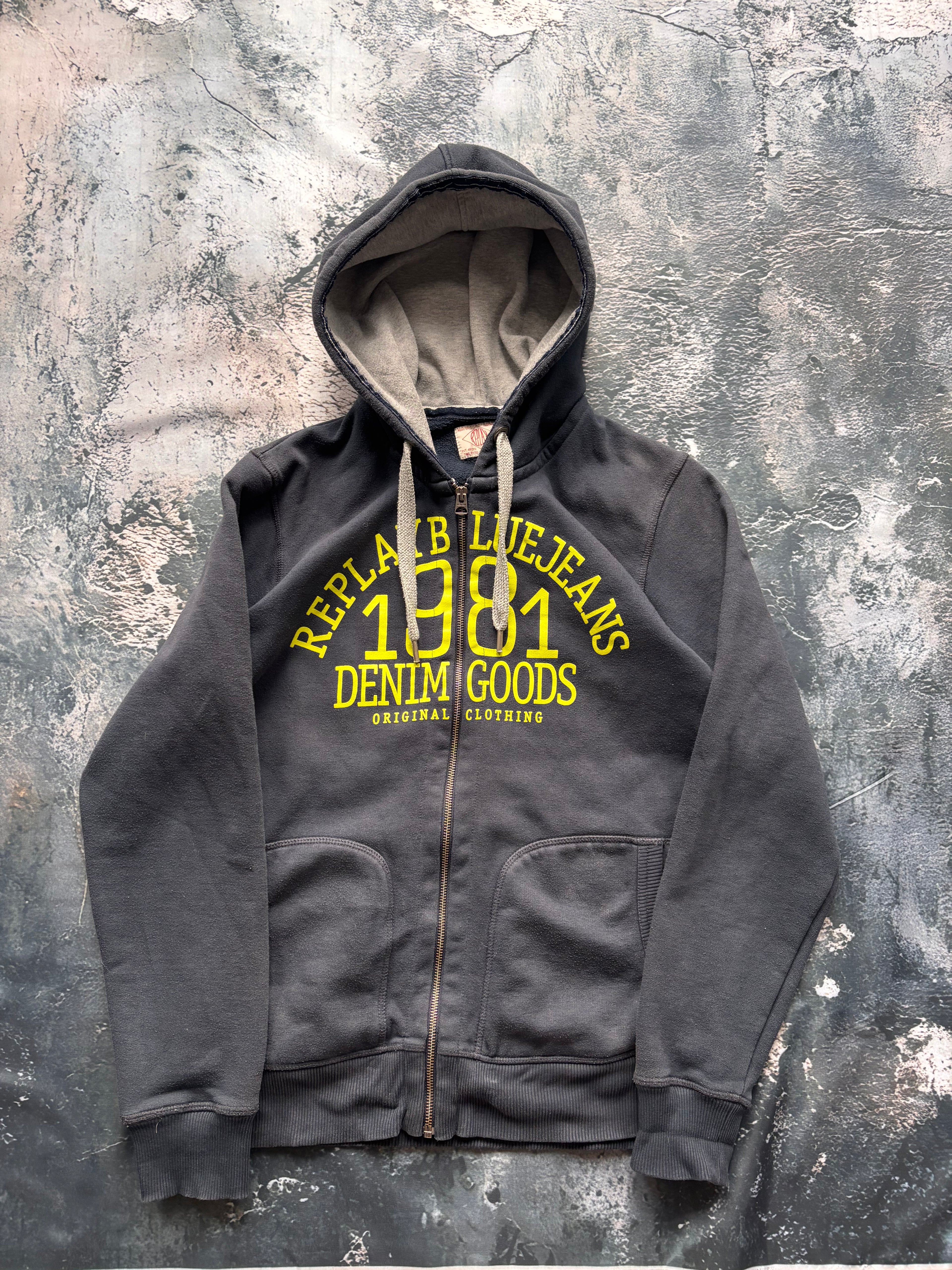 bluza hoodie zip 1981 granatowa vintage