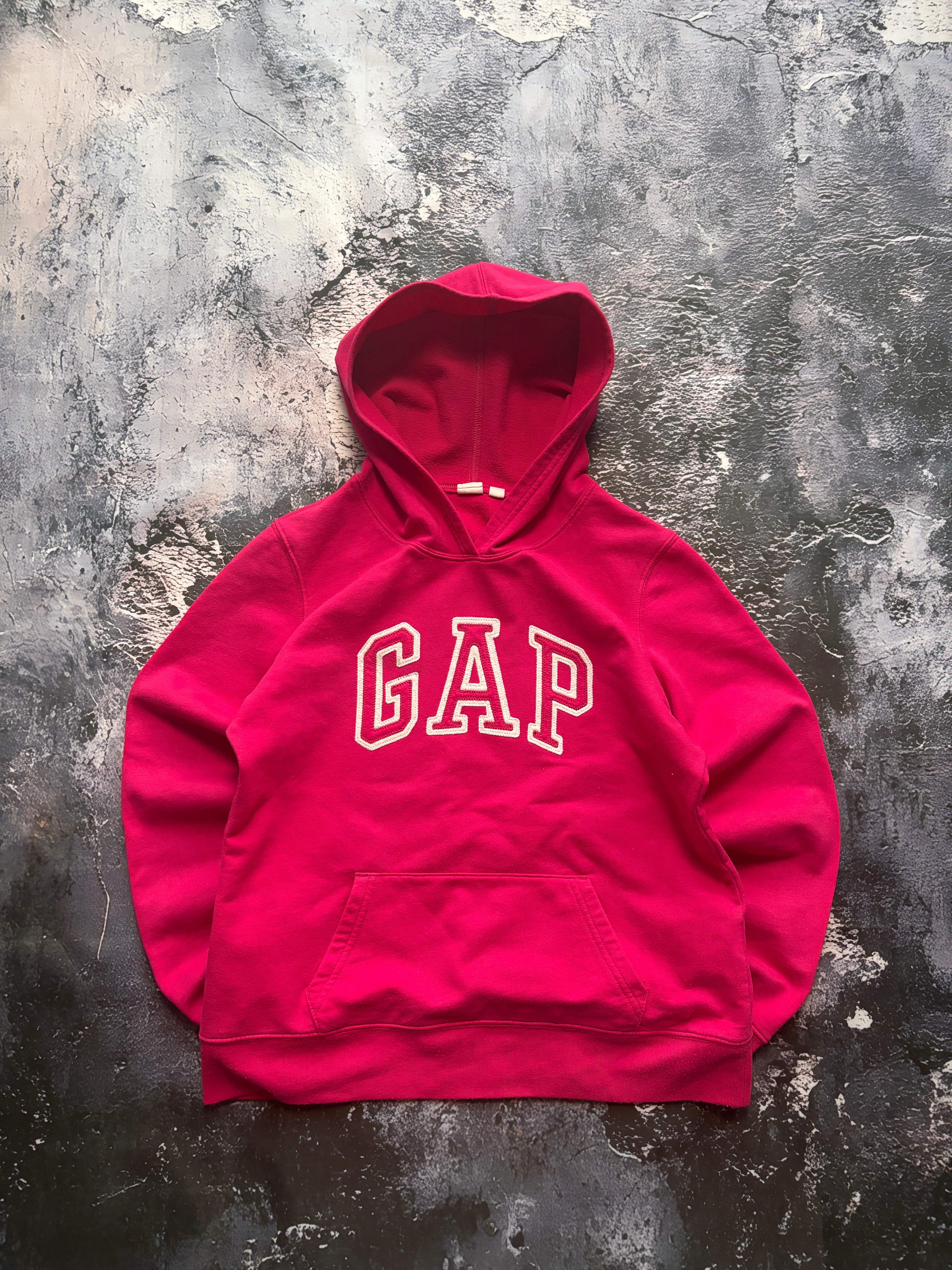 bluza hoodie gap pink basic retro prosty krój