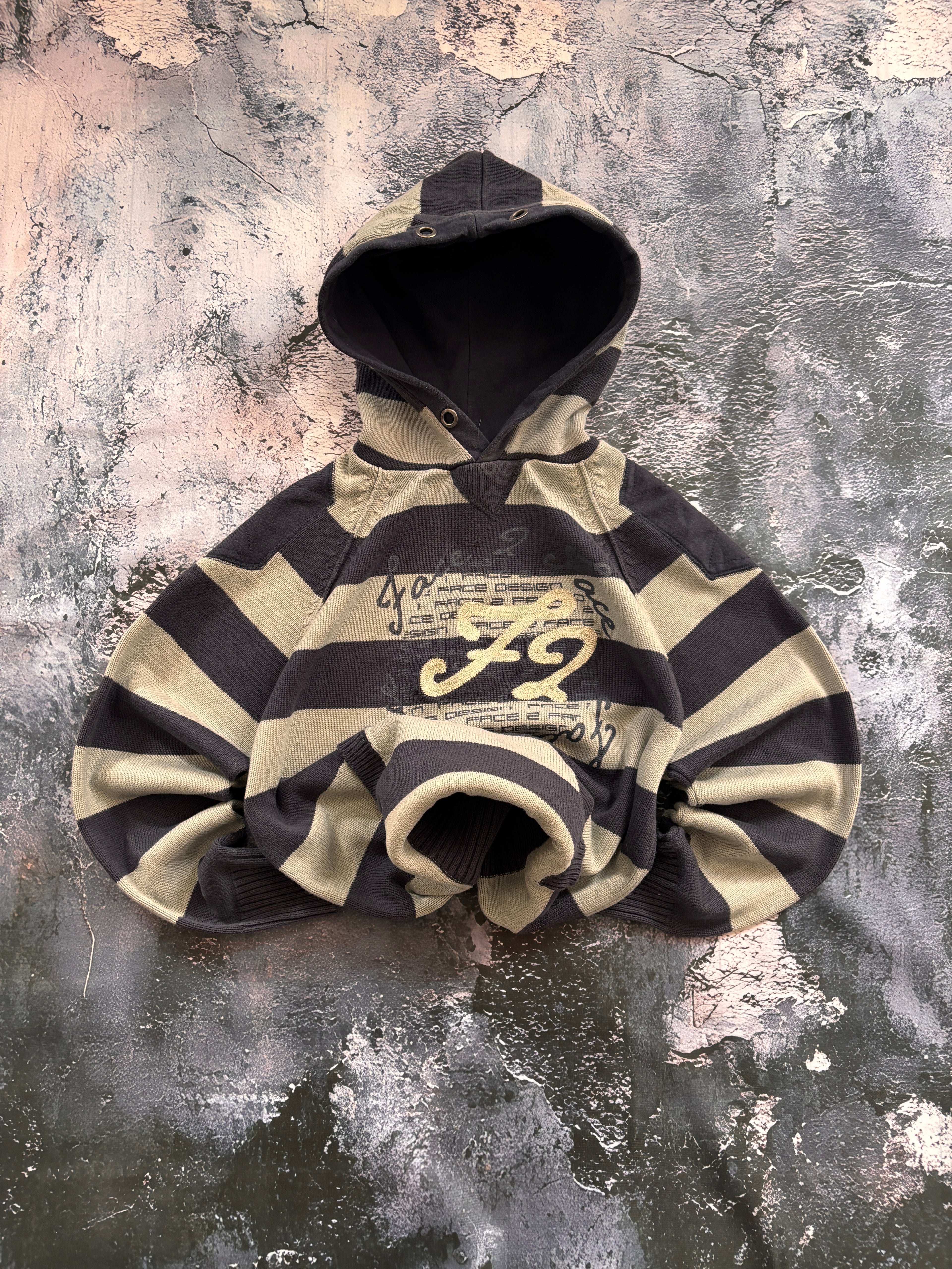 bluza hooodie gruba unikat z lat 90 w pasy 72 retro oversize