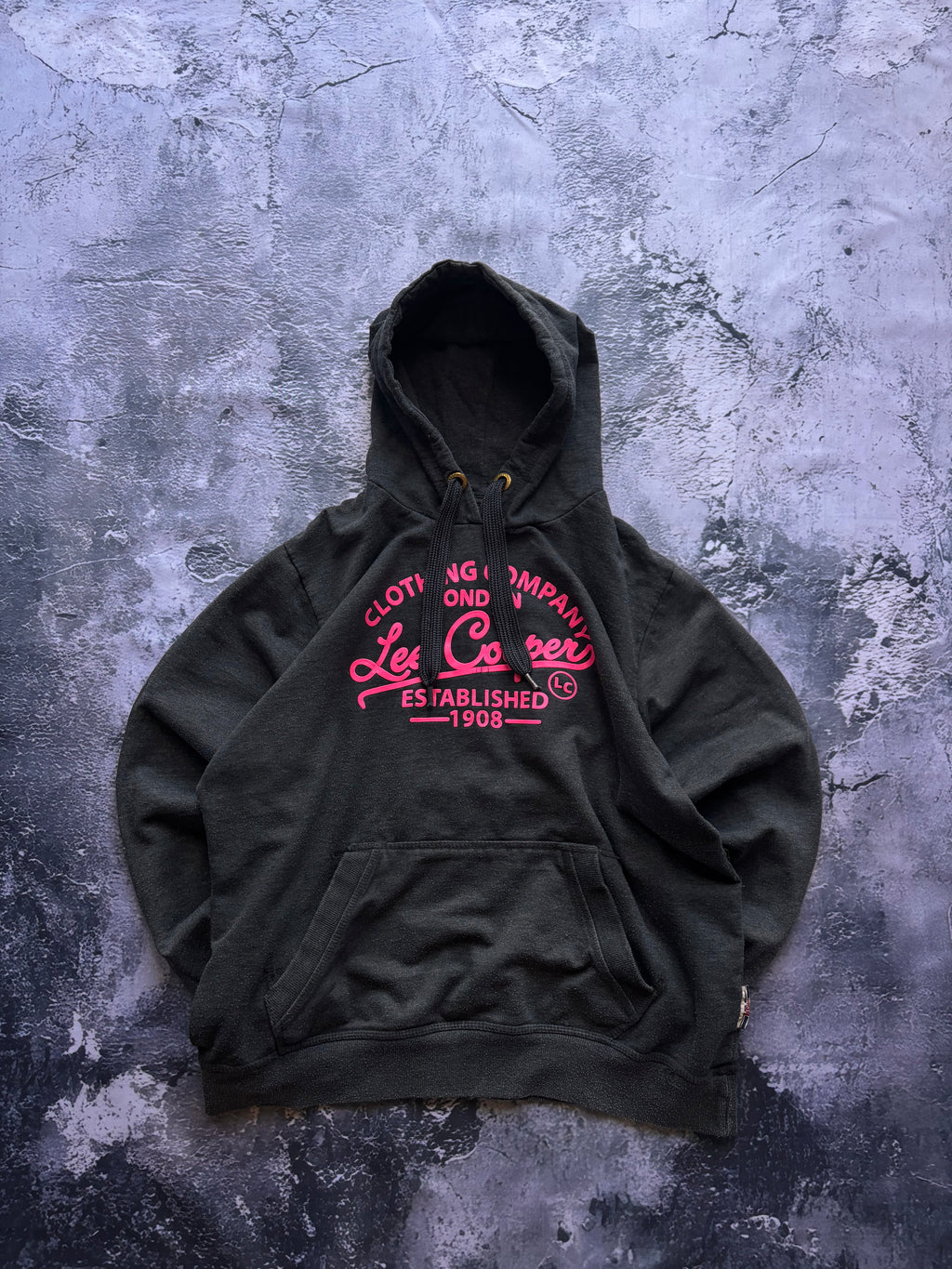 bluza hoodie pink retro lee Cooper czarna oversize
