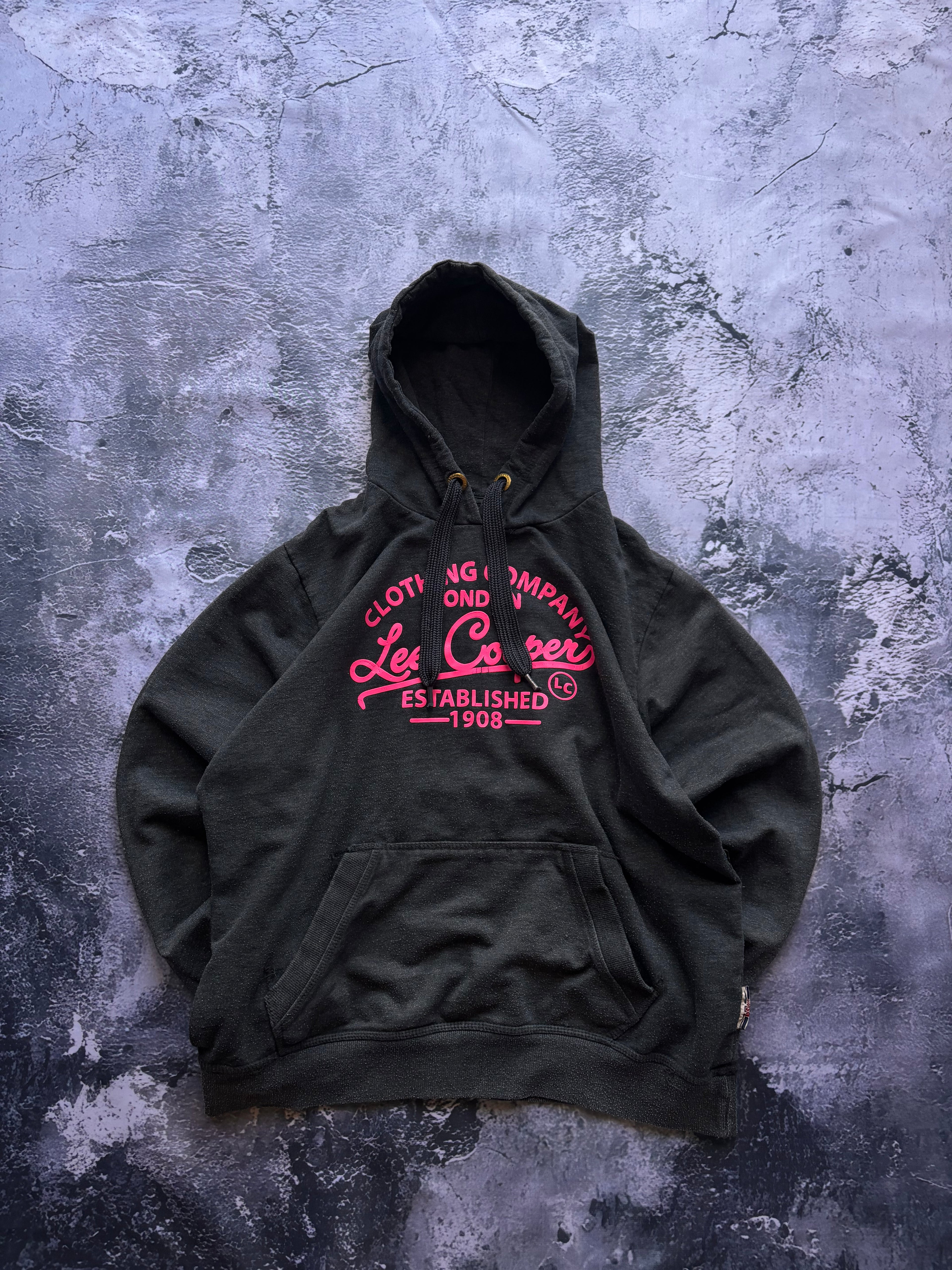 bluza hoodie pink retro lee Cooper czarna oversize