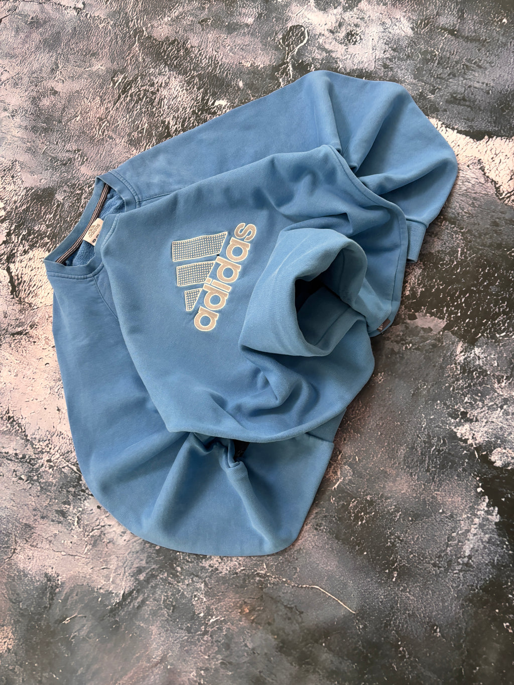 Bluza crewneck niebieska adidas vintage retro 90s
