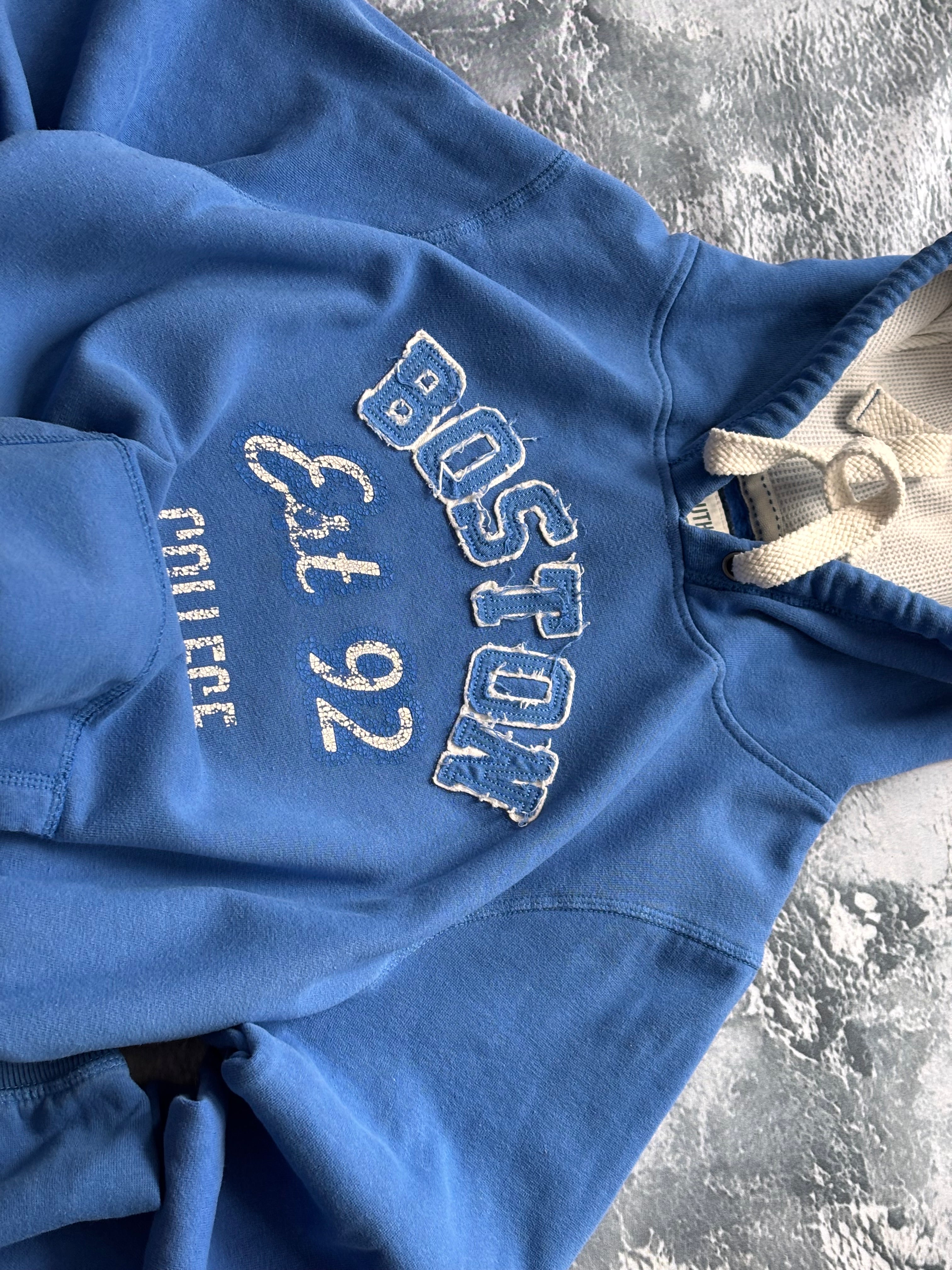 Bluza hoodie niebieska blue BOSTON vintage