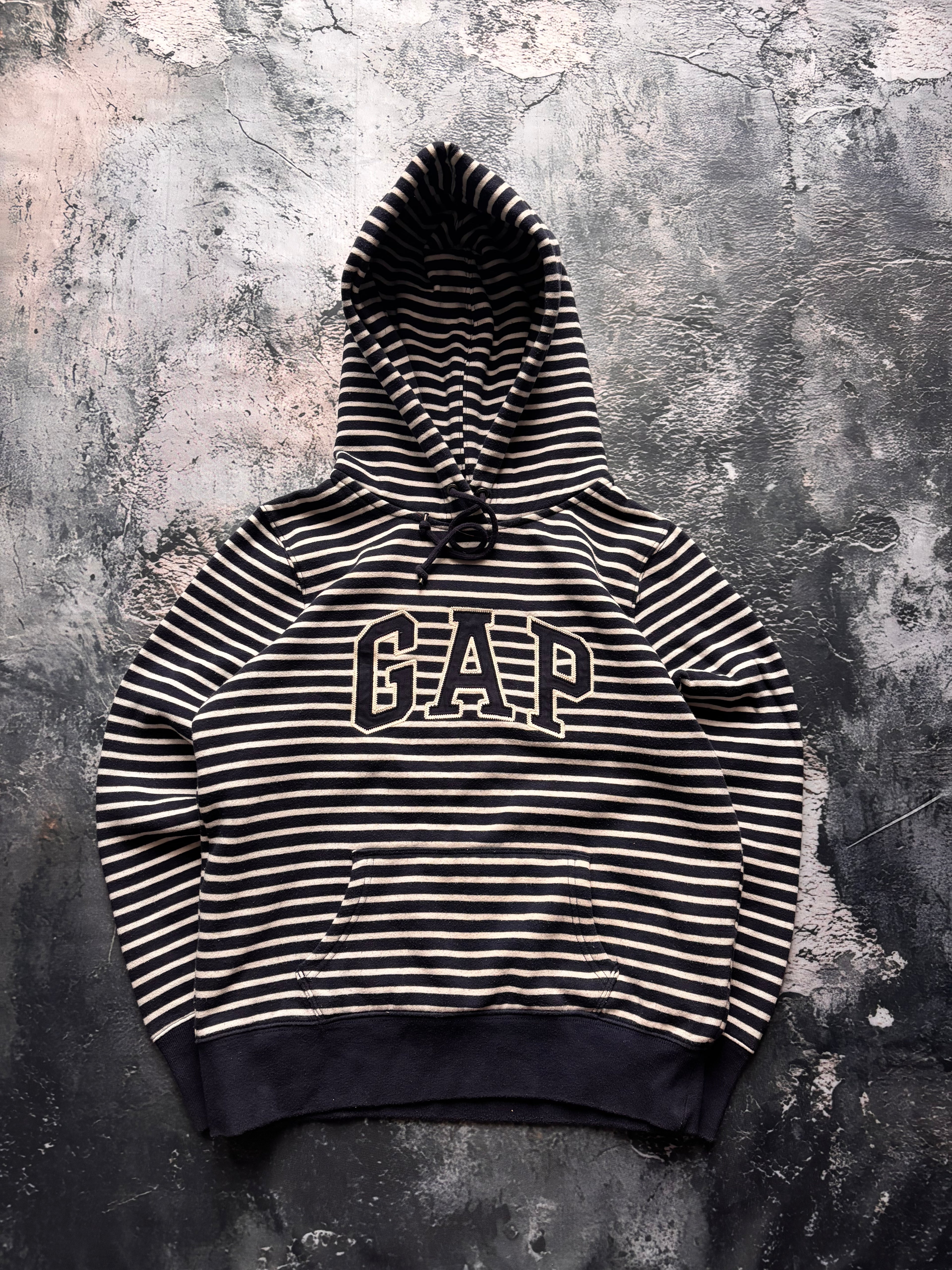 bluza hoodie Gap w paski granatowa vintage stripes american 90s
