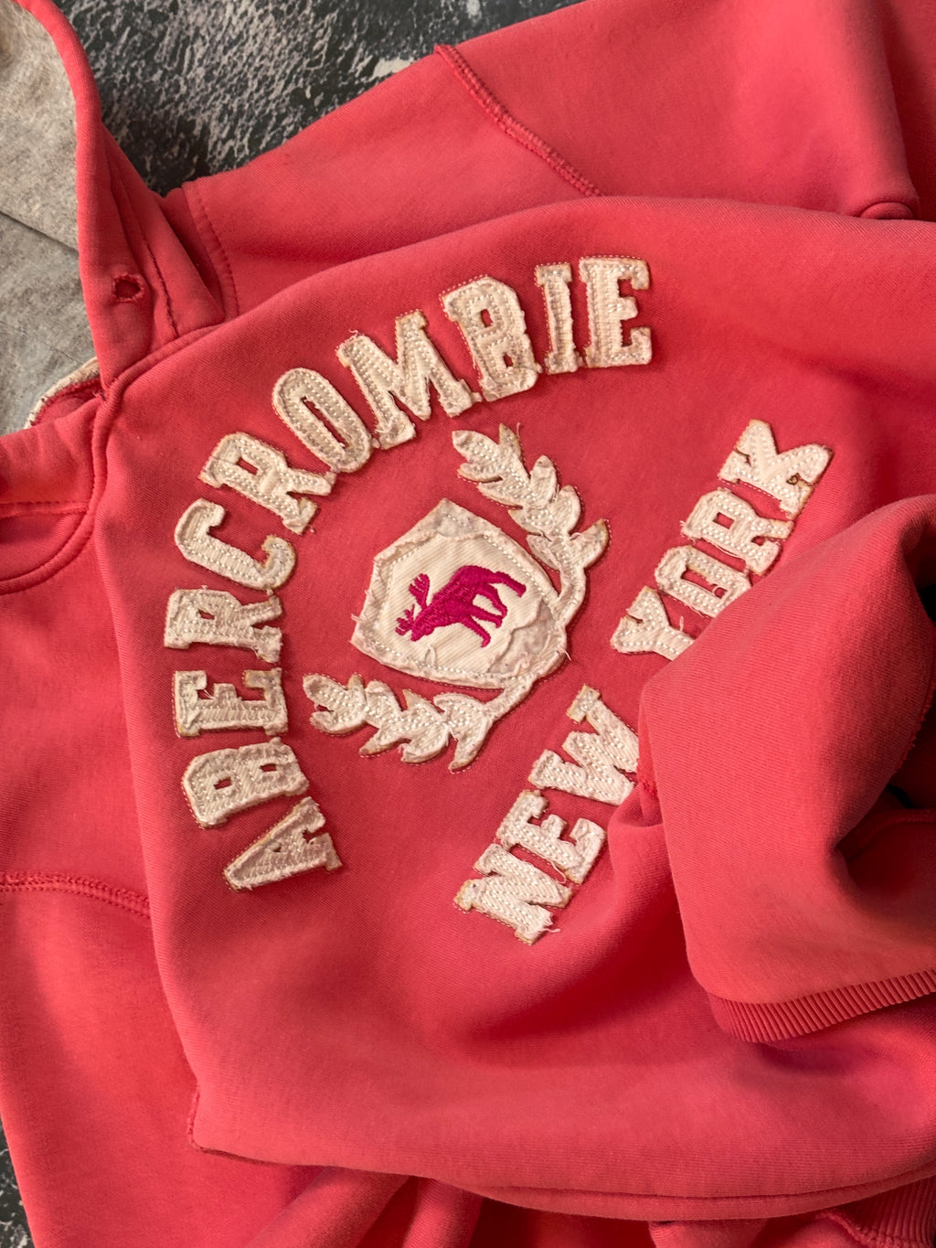 bluza hoodie Abercrombie oversize haft retro