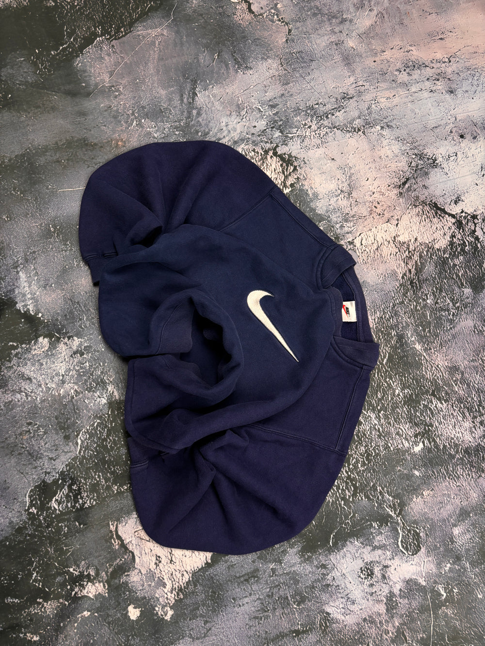 BLUZA CREWNECK NIKE VINTAGE MODEL HAFT LOGO LATA 90 GRANATOWA