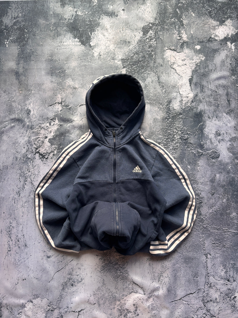 bluza zip hoodie adidas oversize retro w paski