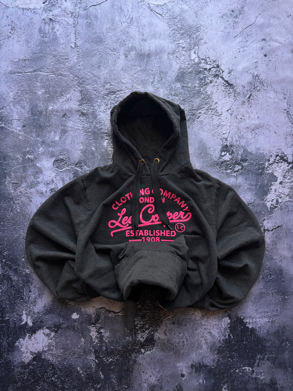 bluza hoodie pink retro lee Cooper czarna oversize