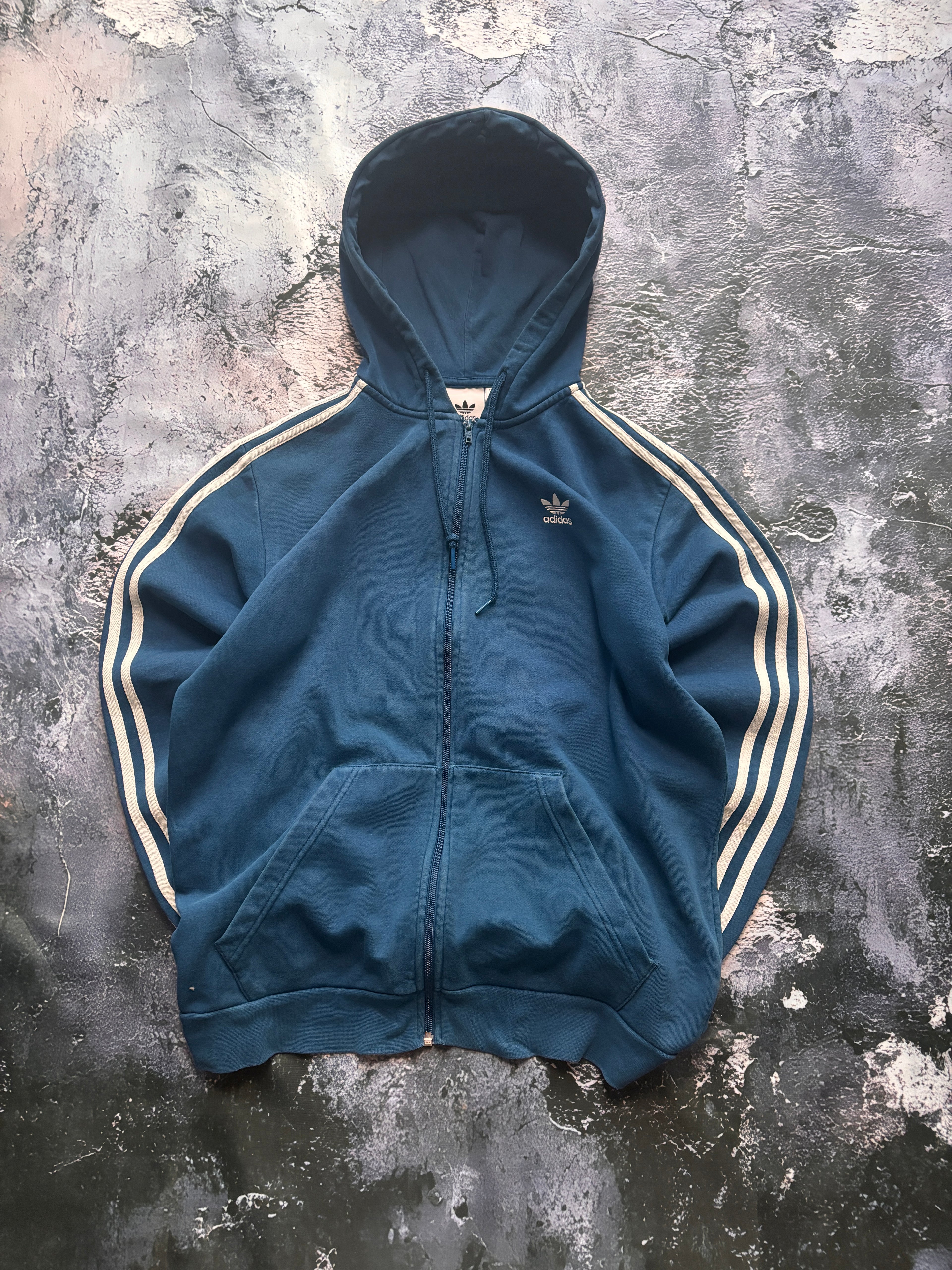 BLUZA ZIP HOODIE ADIDAS BŁĘKITNA BLUE RETRO AMERICAN STREETWEAR