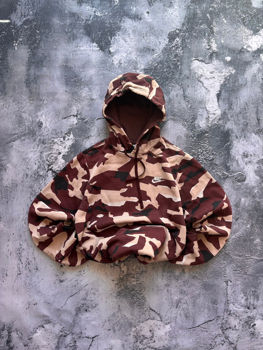 Bluza hoodie Nike moro burgund oversize vintage oldschool retro 90s streetwear
