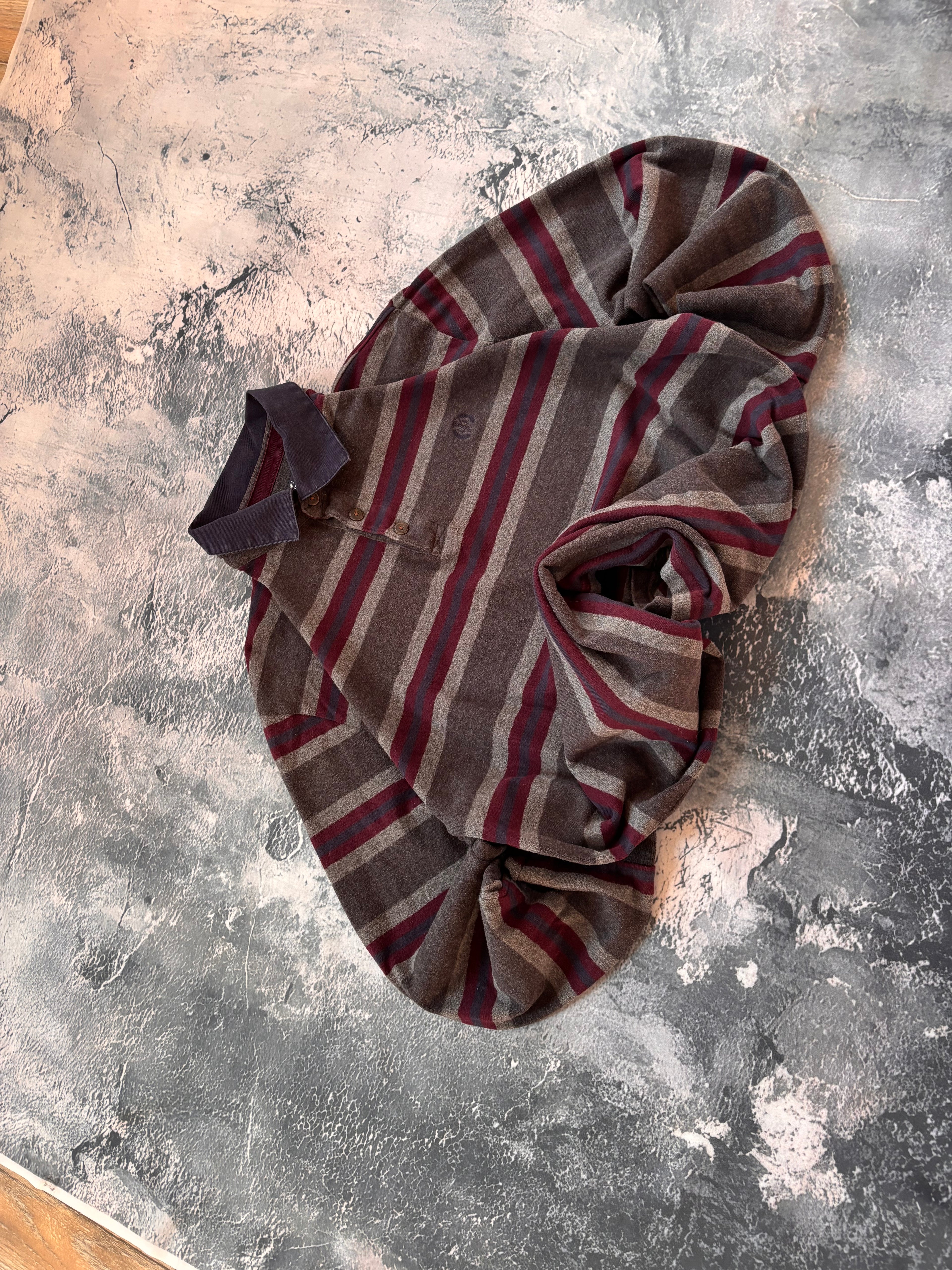 Koszulka longsleeve szaro bordowa