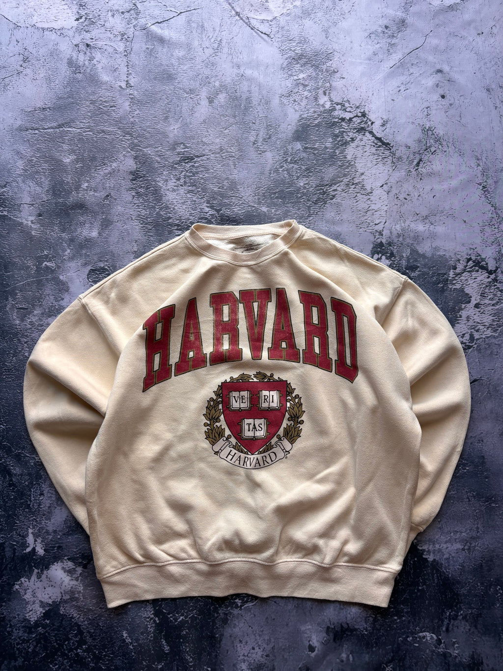 bluza crewneck Harvard żółta idealna na lato vintage 90s na licencji