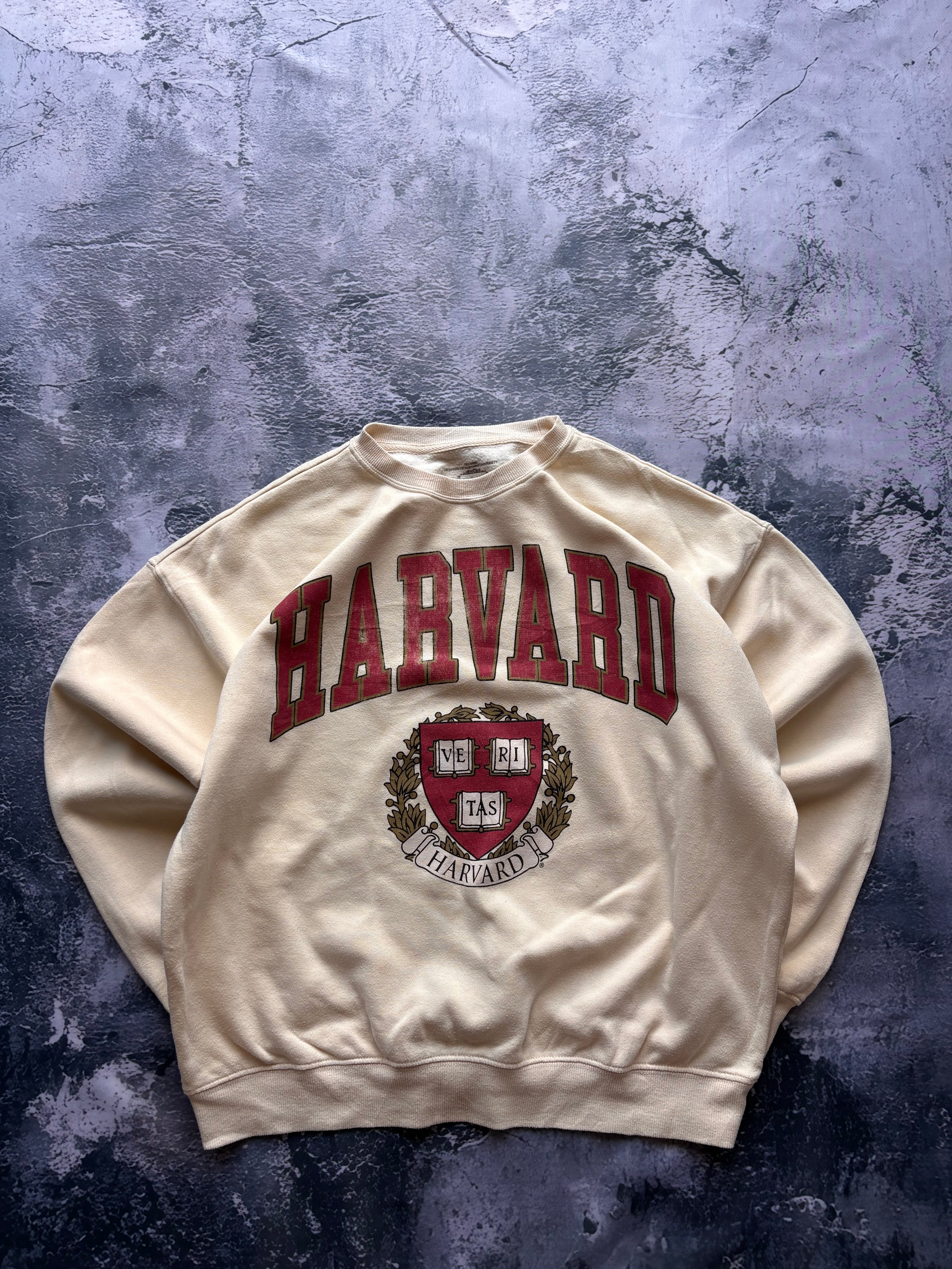 bluza crewneck Harvard żółta idealna na lato vintage 90s na licencji