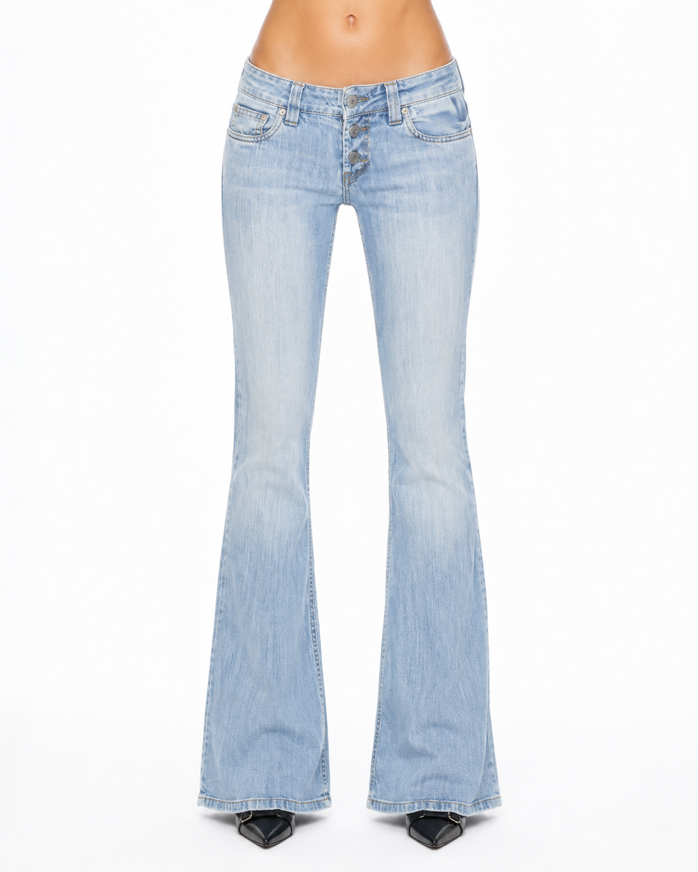 Jeans spodnie Y2K low waist bootcut vintage retro straight leg z ozdobnymi kieszeniami