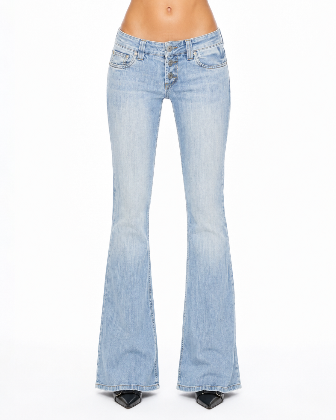 Jeans spodnie Y2K low waist bootcut vintage retro straight leg z ozdobnymi kieszeniami