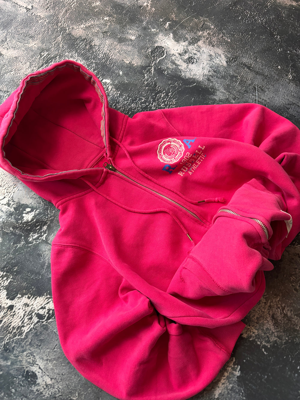 bluza hoodie pink różowa AMERICAN RUSSEL 1992 oversize