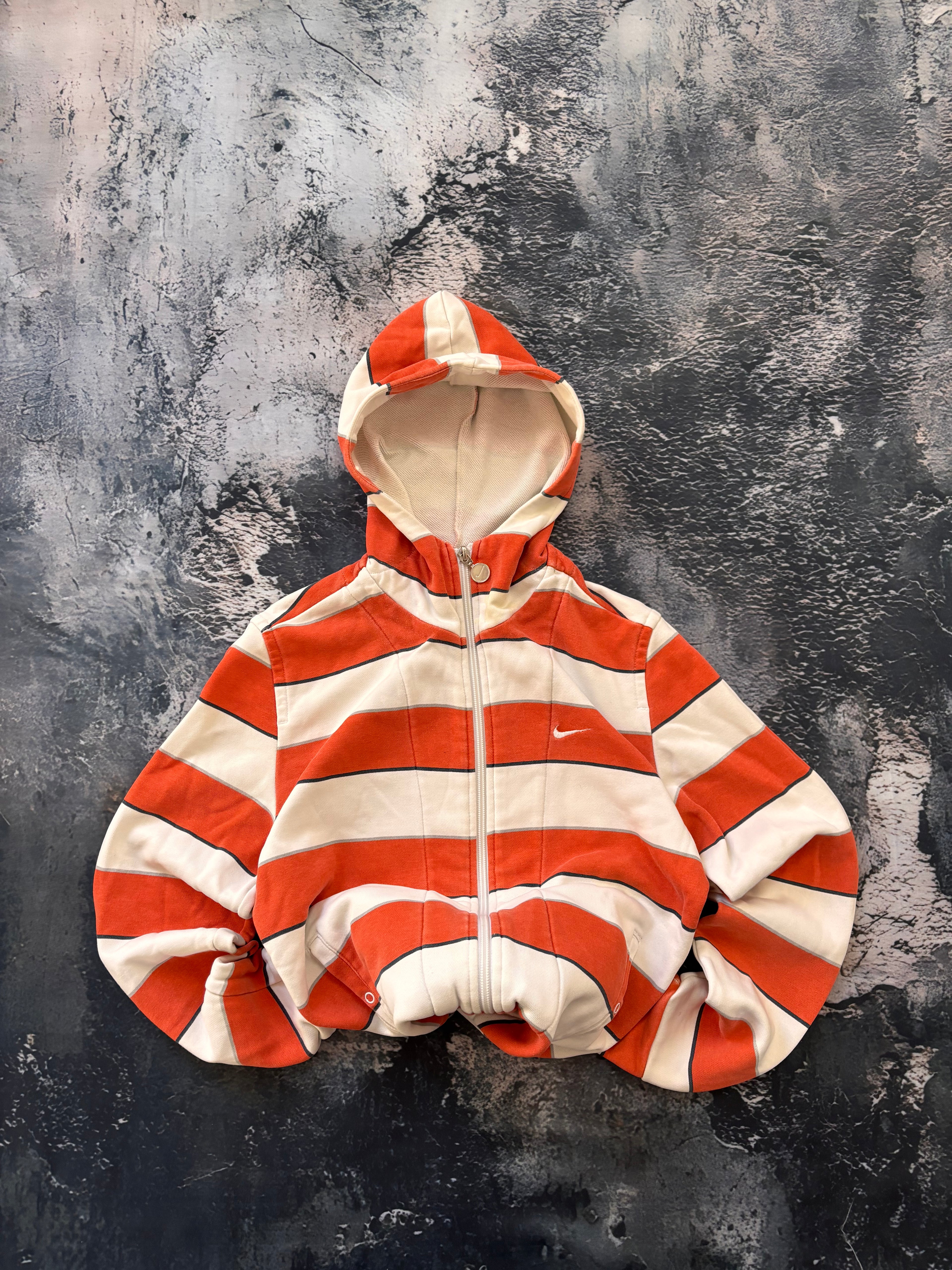 Bluza zip hoodie Nike w paski pomarańcz vintage lata 90s