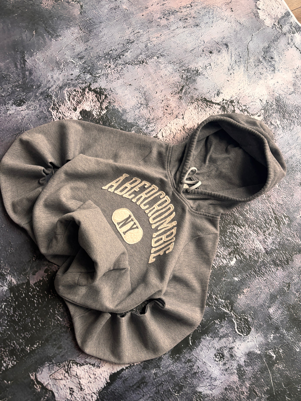 Bluza hoodie abr vintage prosty leko przylegający krój Basic szara