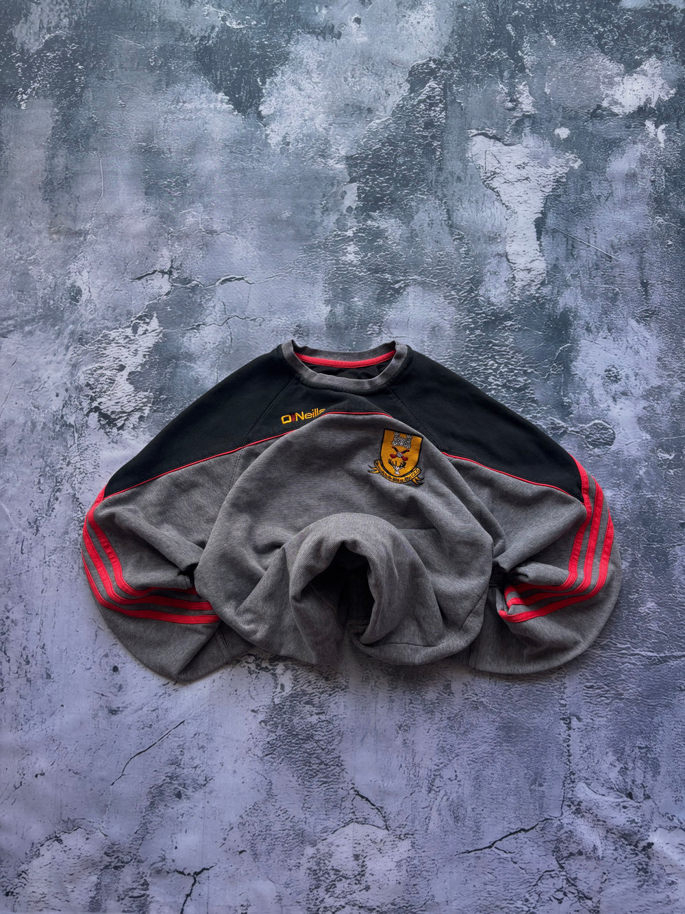 BLUZA uniwersytecka retro szara w paski
