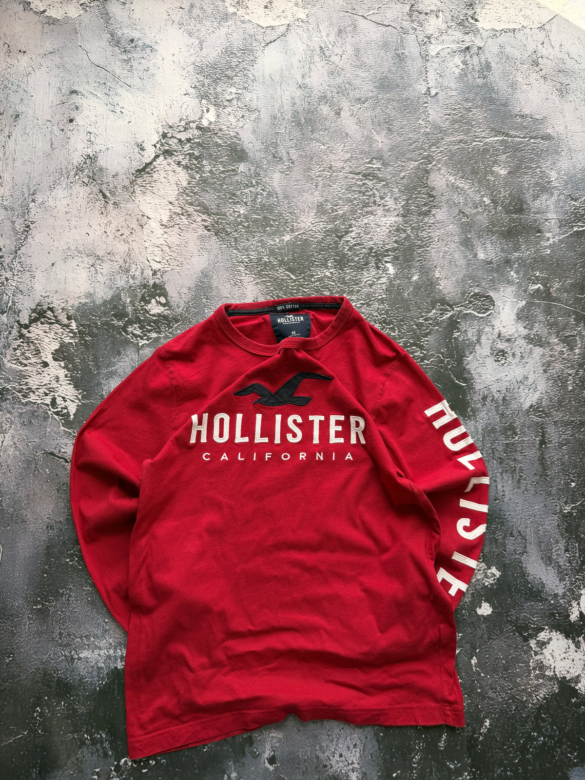 koszulka longsleeve HOLLISTER red y2k prosty krój