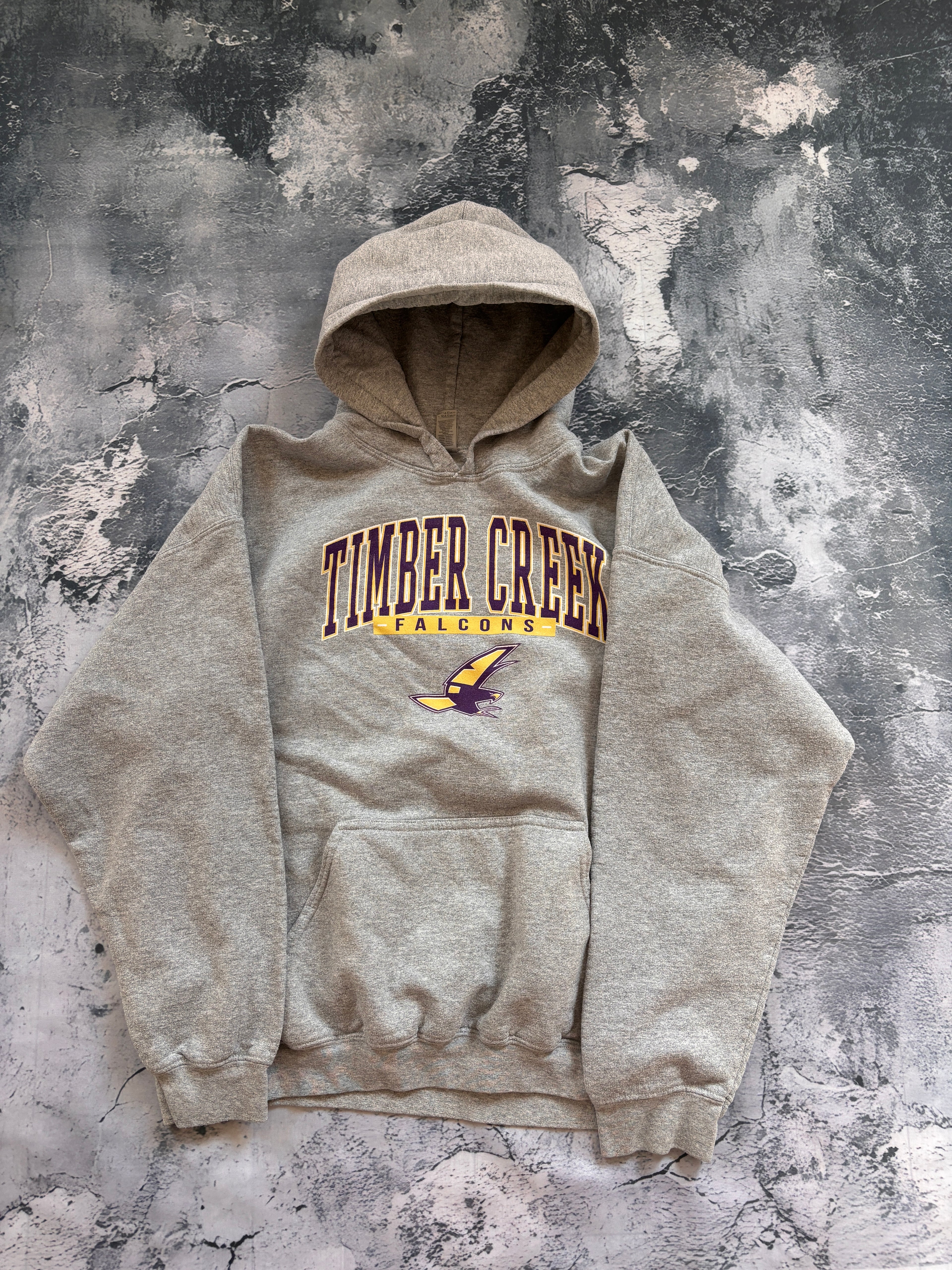 Bluza hoodie uniwersytecka szara oversize