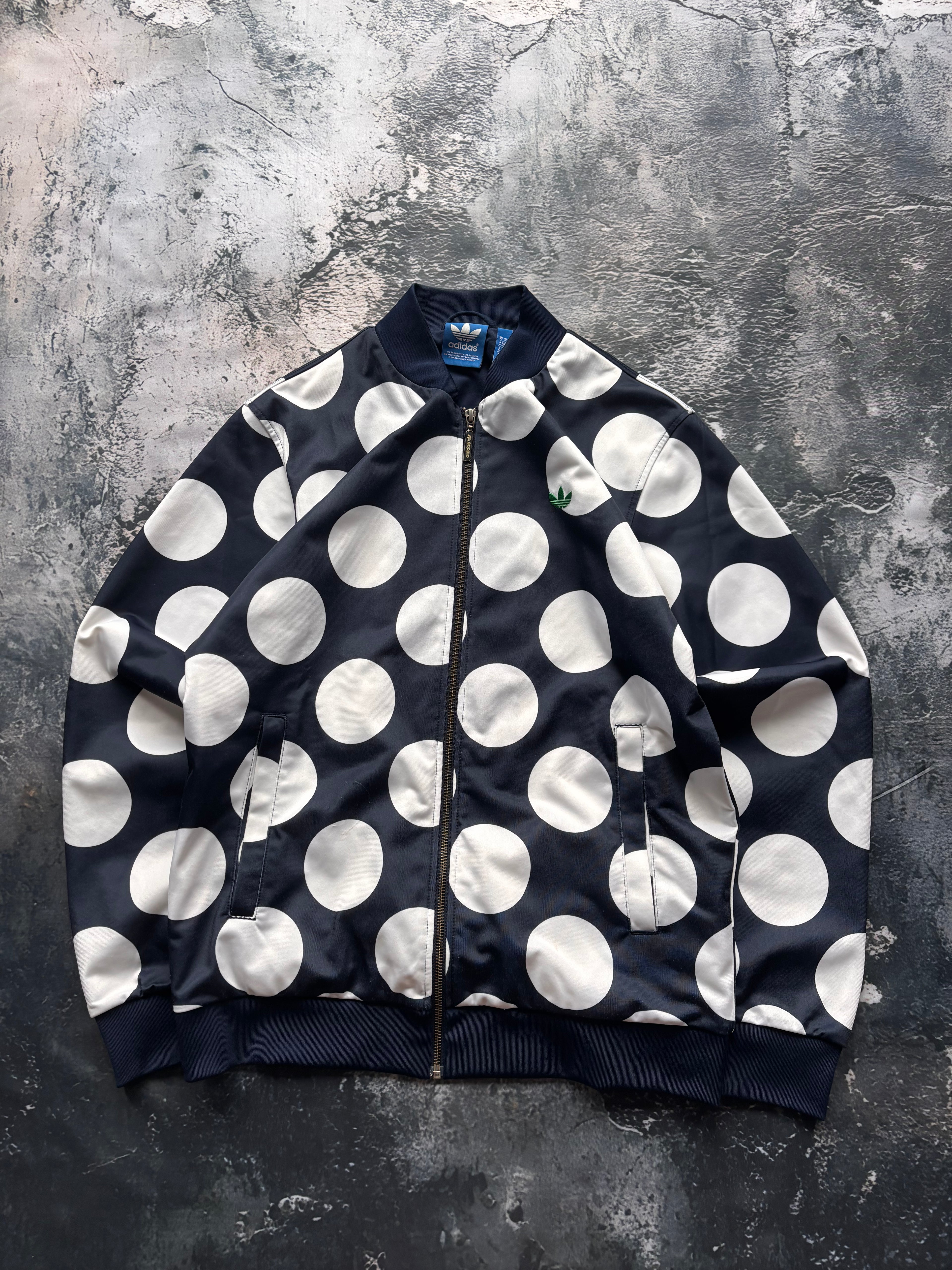 bluza zip w kropki adidas granatowa viralowa tiktok oversize
