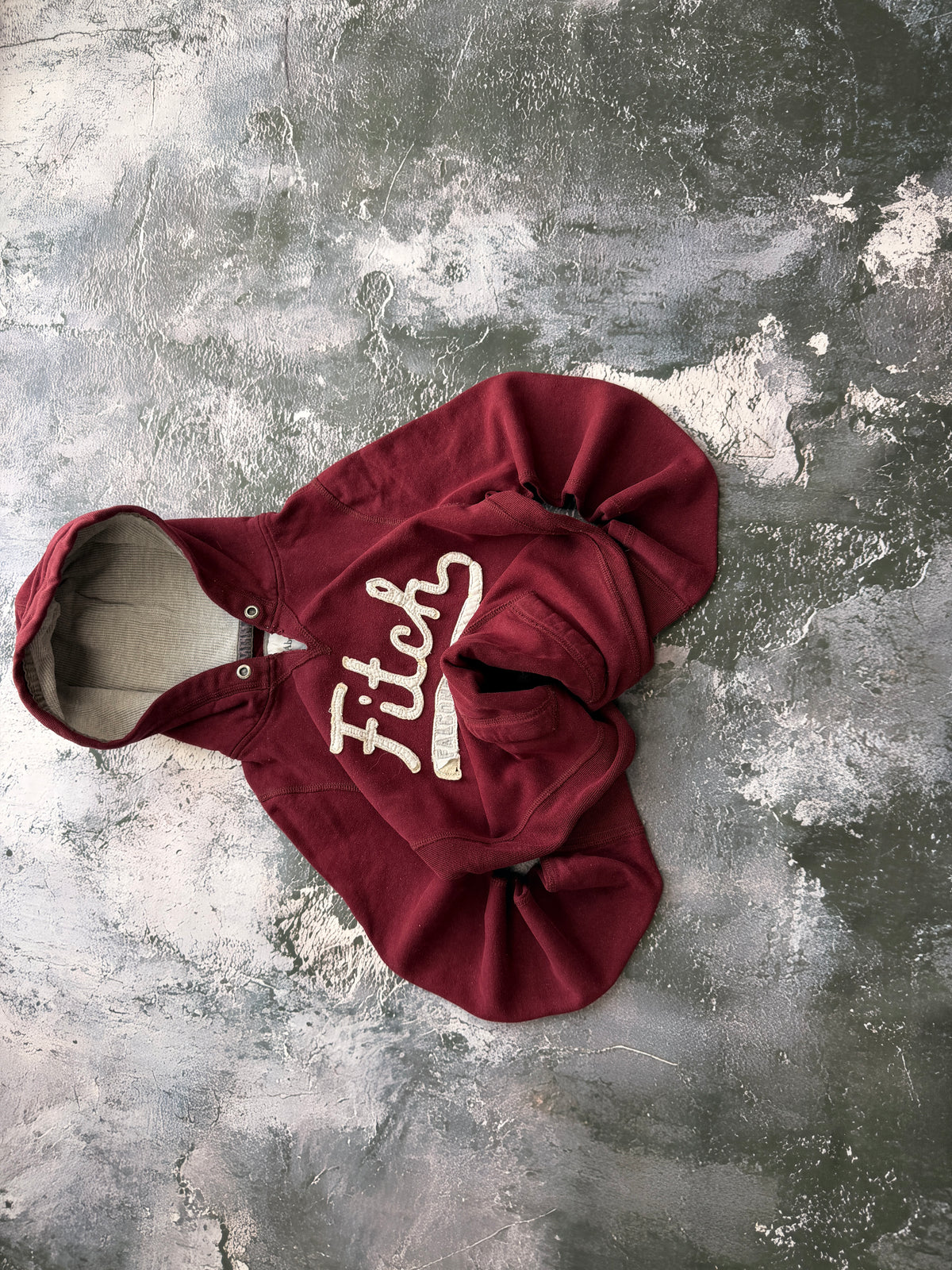 BLUZA HOODIE PROSTY KROJ UNIKATOWA ABERCROMBIE BURGUND Y2K RETRO VINTAGE