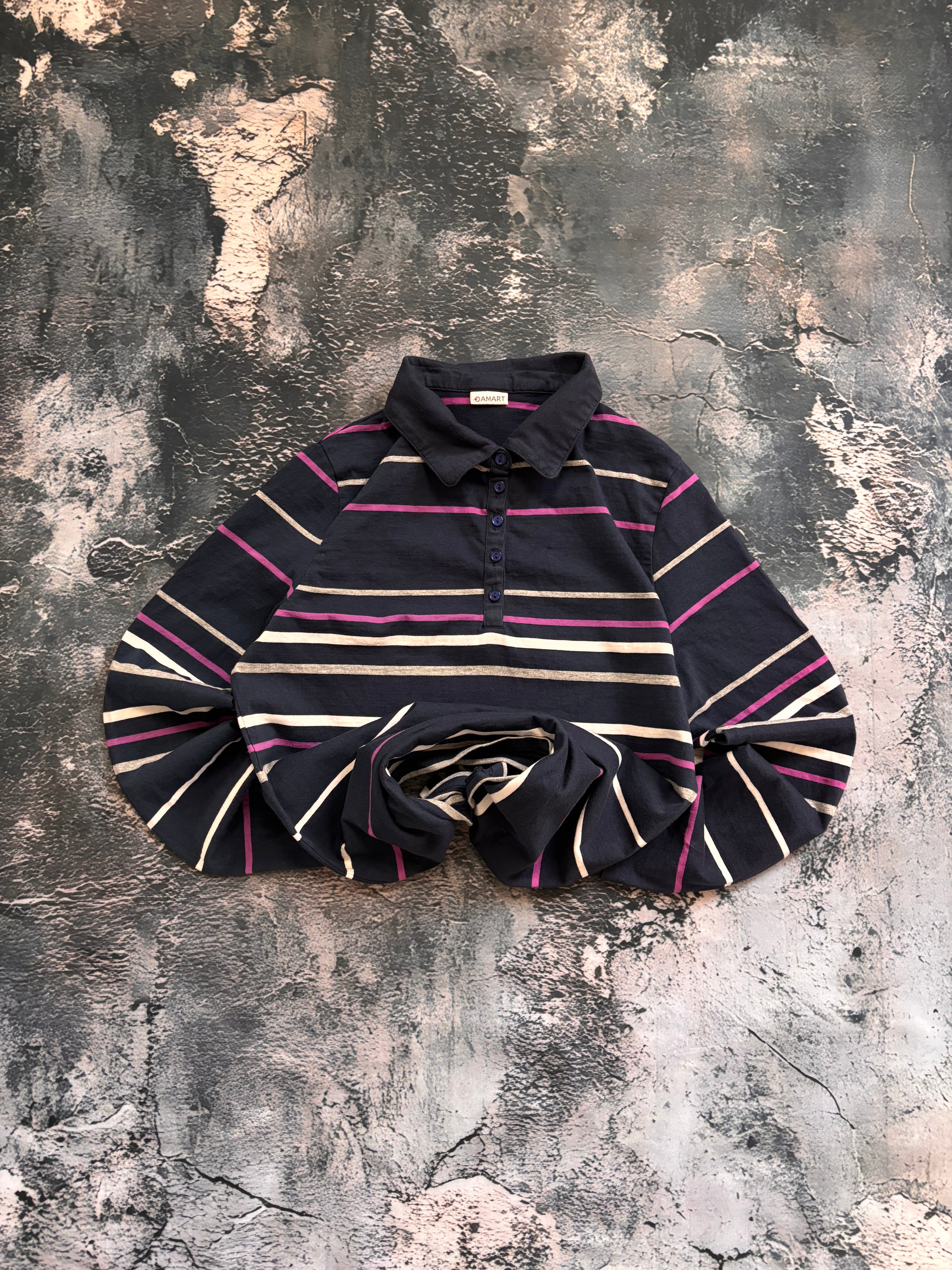 Koszulka longsleeve polo oversize vintage oldschool retro 90s preppy rugby