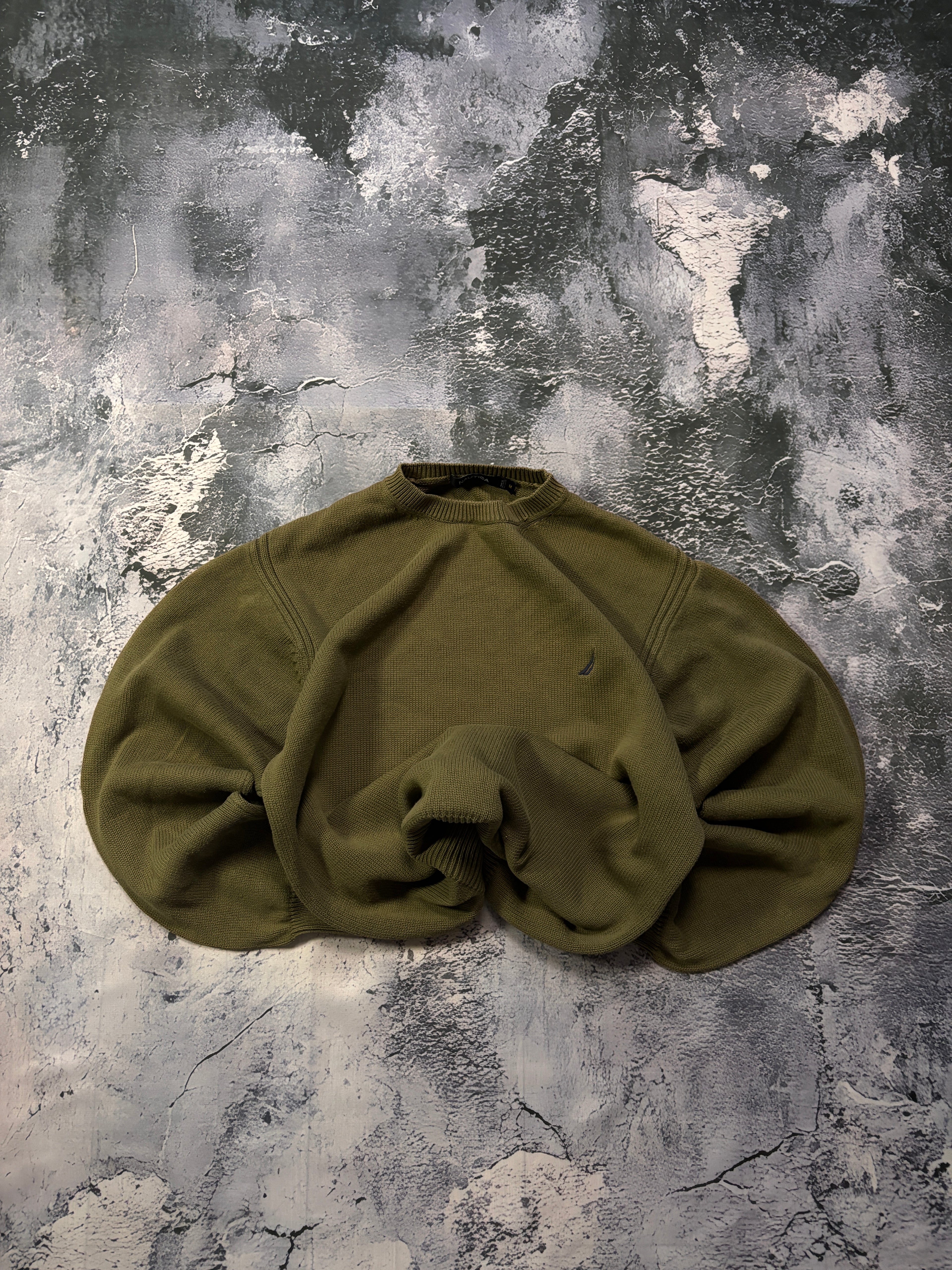 sweter crewneck retro khaki