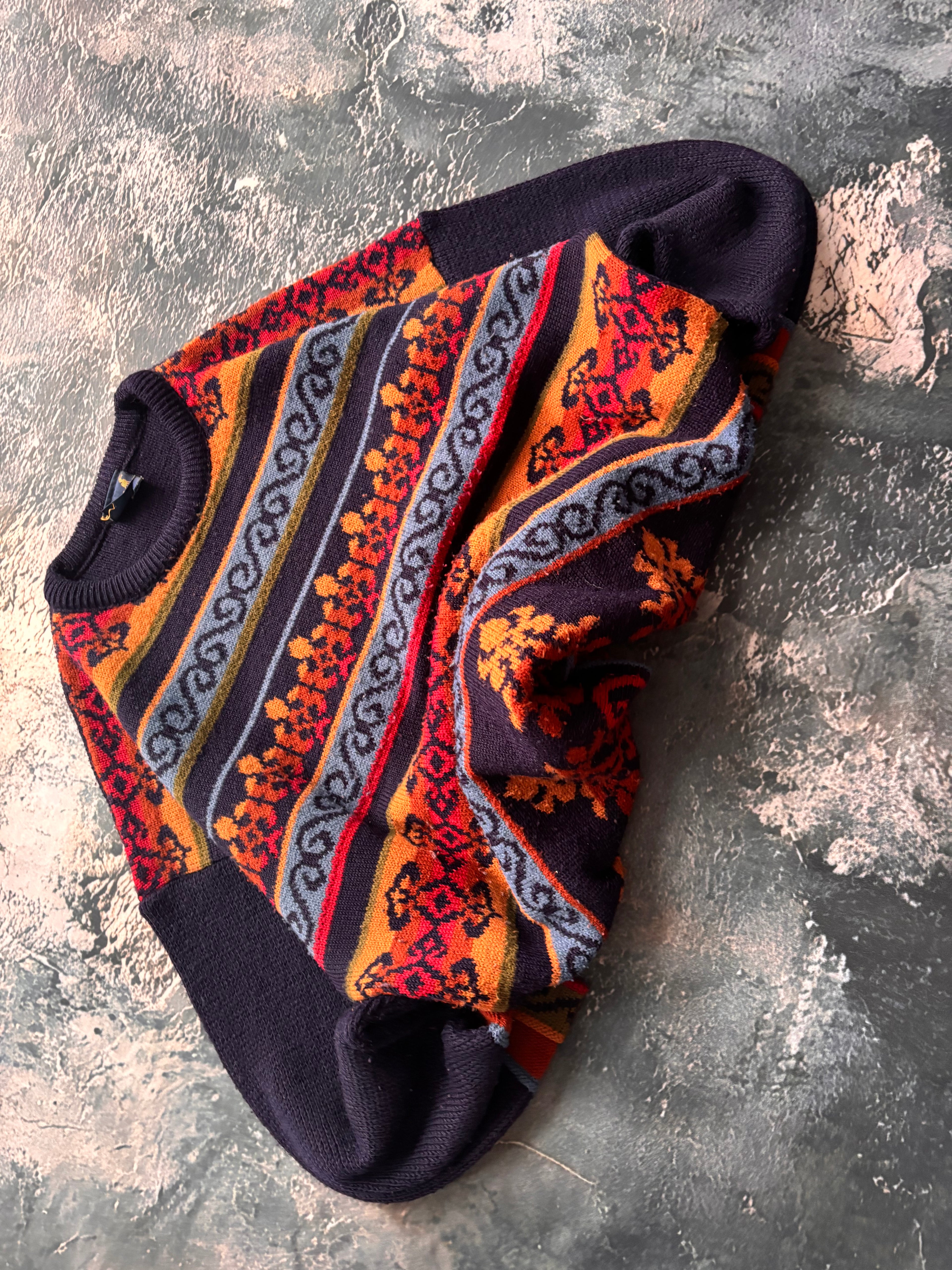 Sweter we wzory multicolor oversize