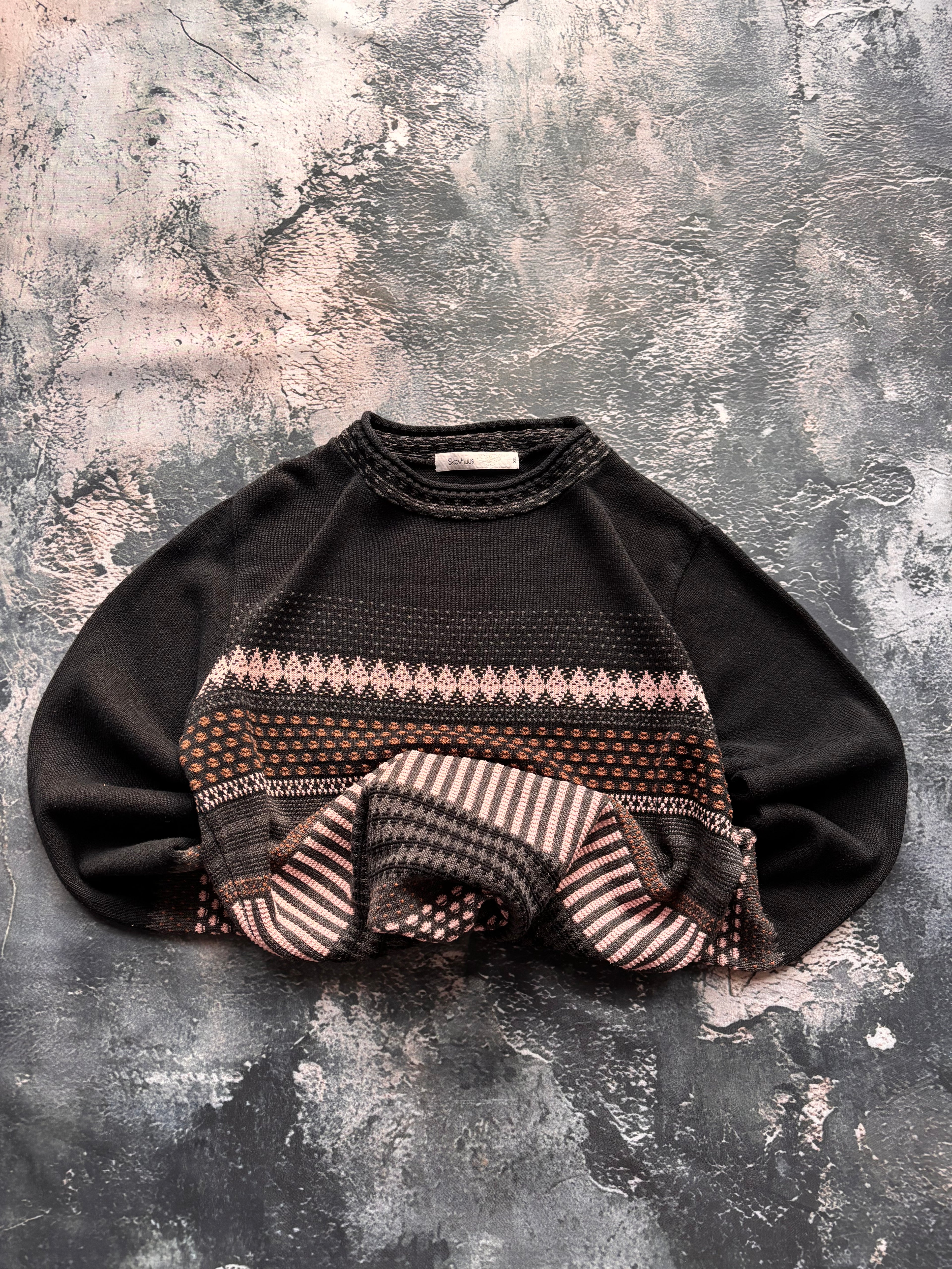 Sweter czarny texture s