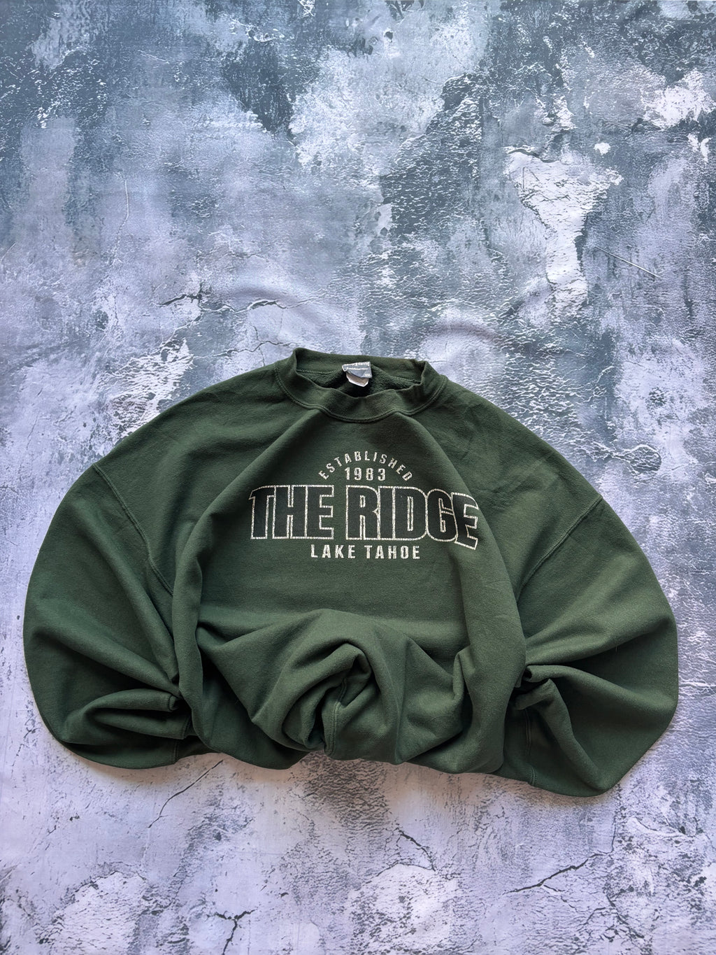 bluza crewneck oversize ciemnozielona THE RIDGE  usa