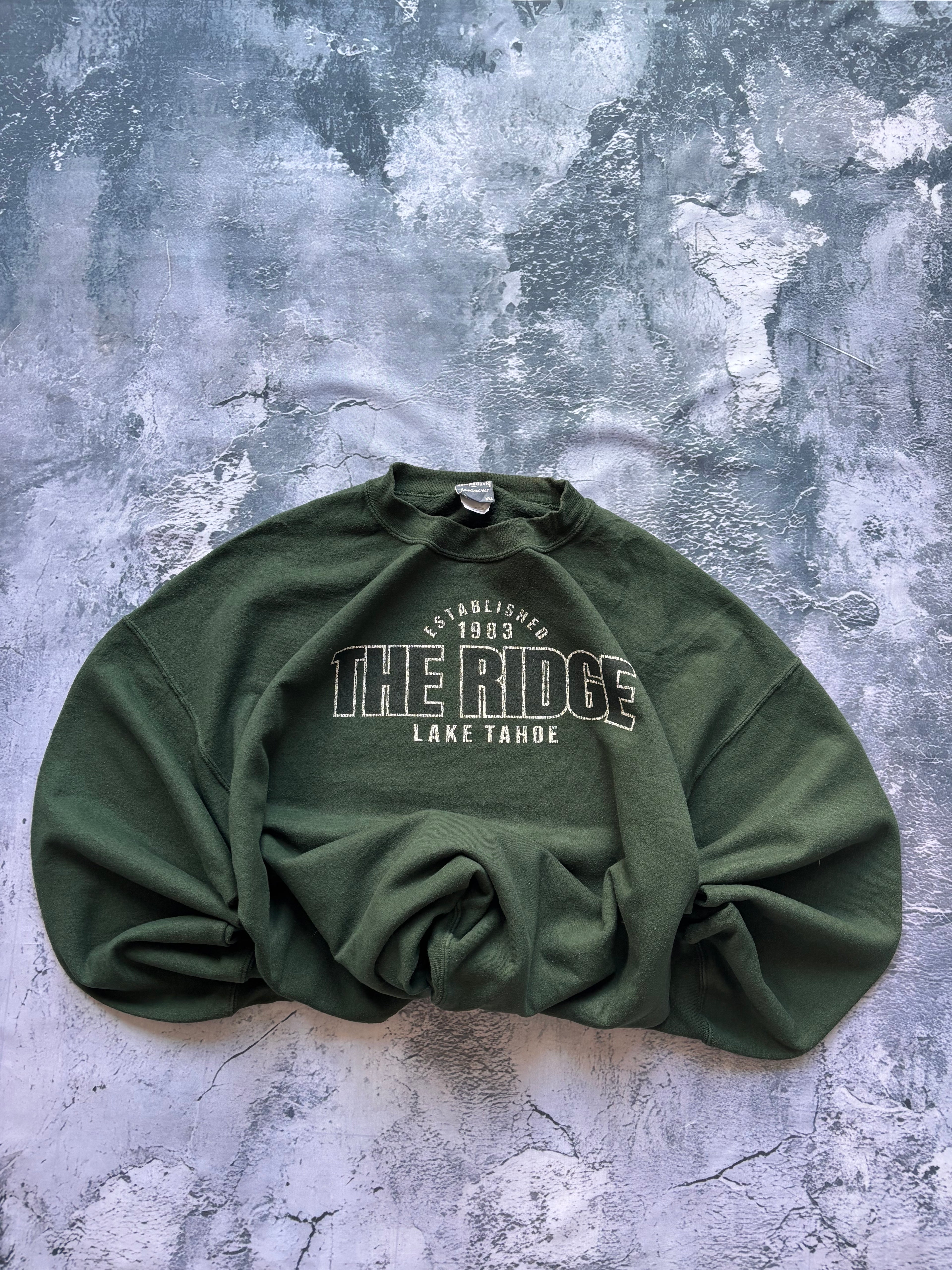 bluza crewneck oversize ciemnozielona THE RIDGE  usa
