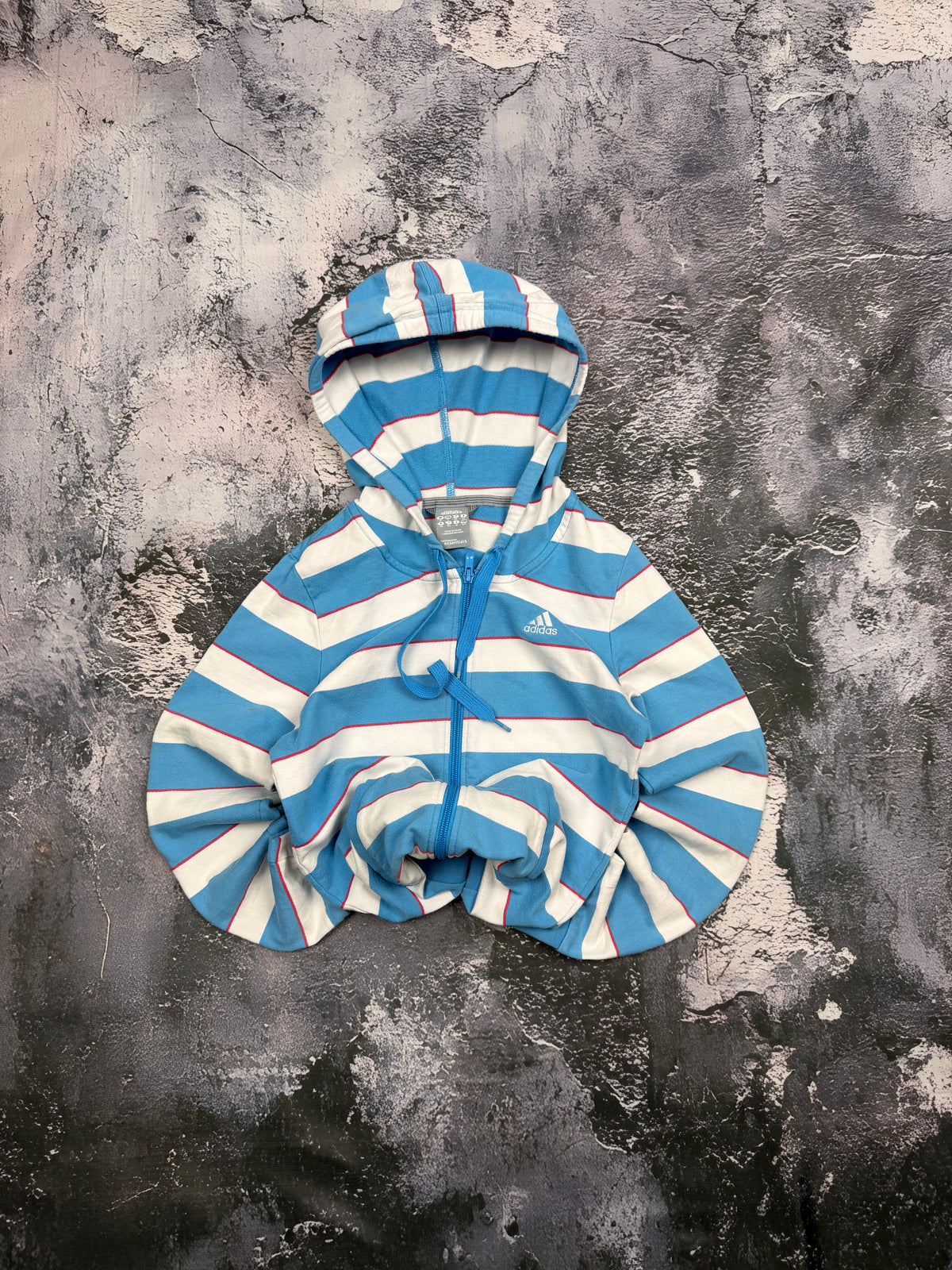 BLUZA PROSTY KRÓJ ADIDAS W PASKI TIFFANY BLUE UNIKATOWA