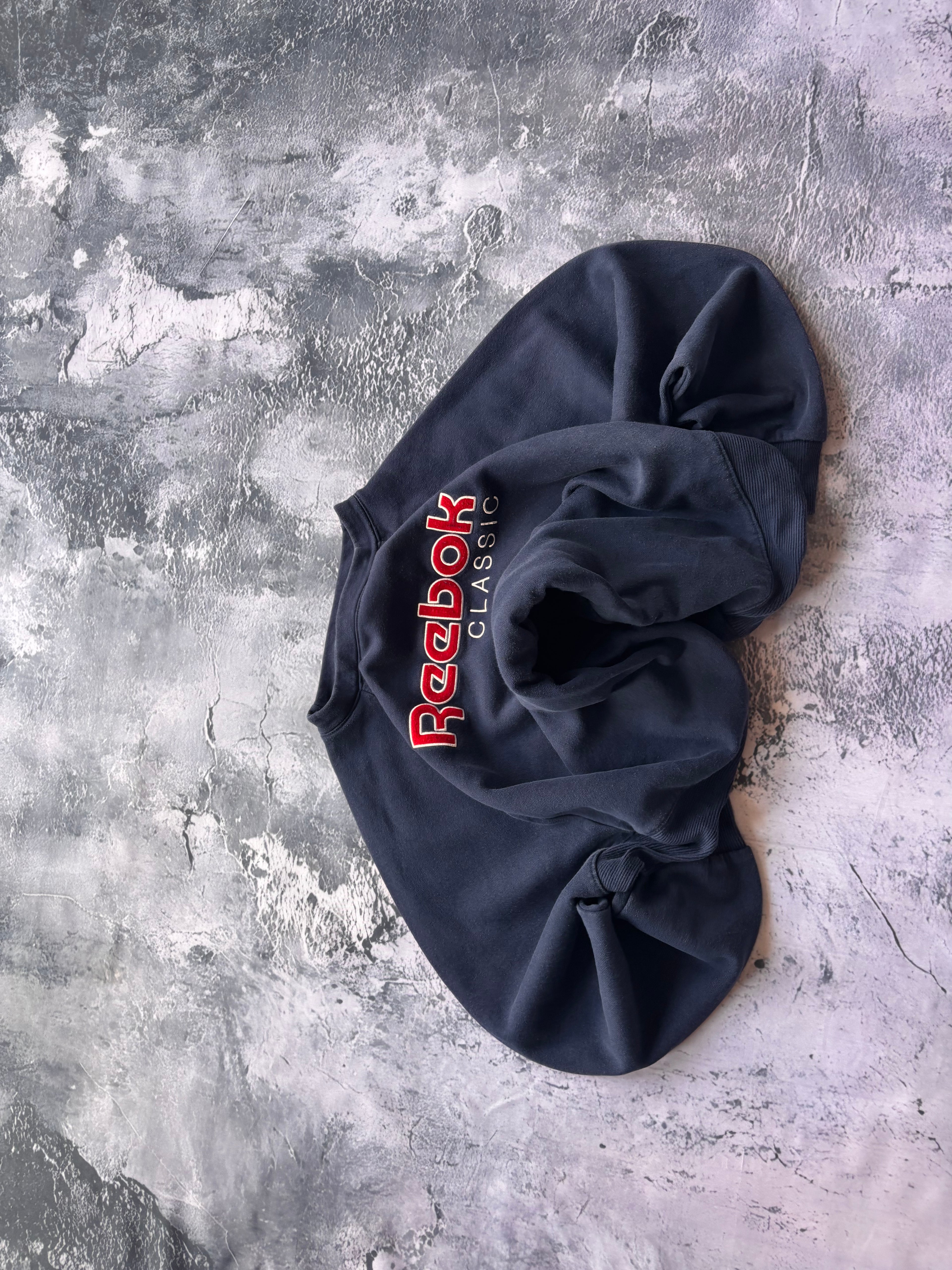 bluza hooodie reebok granatowa vintage usa oversize baggy